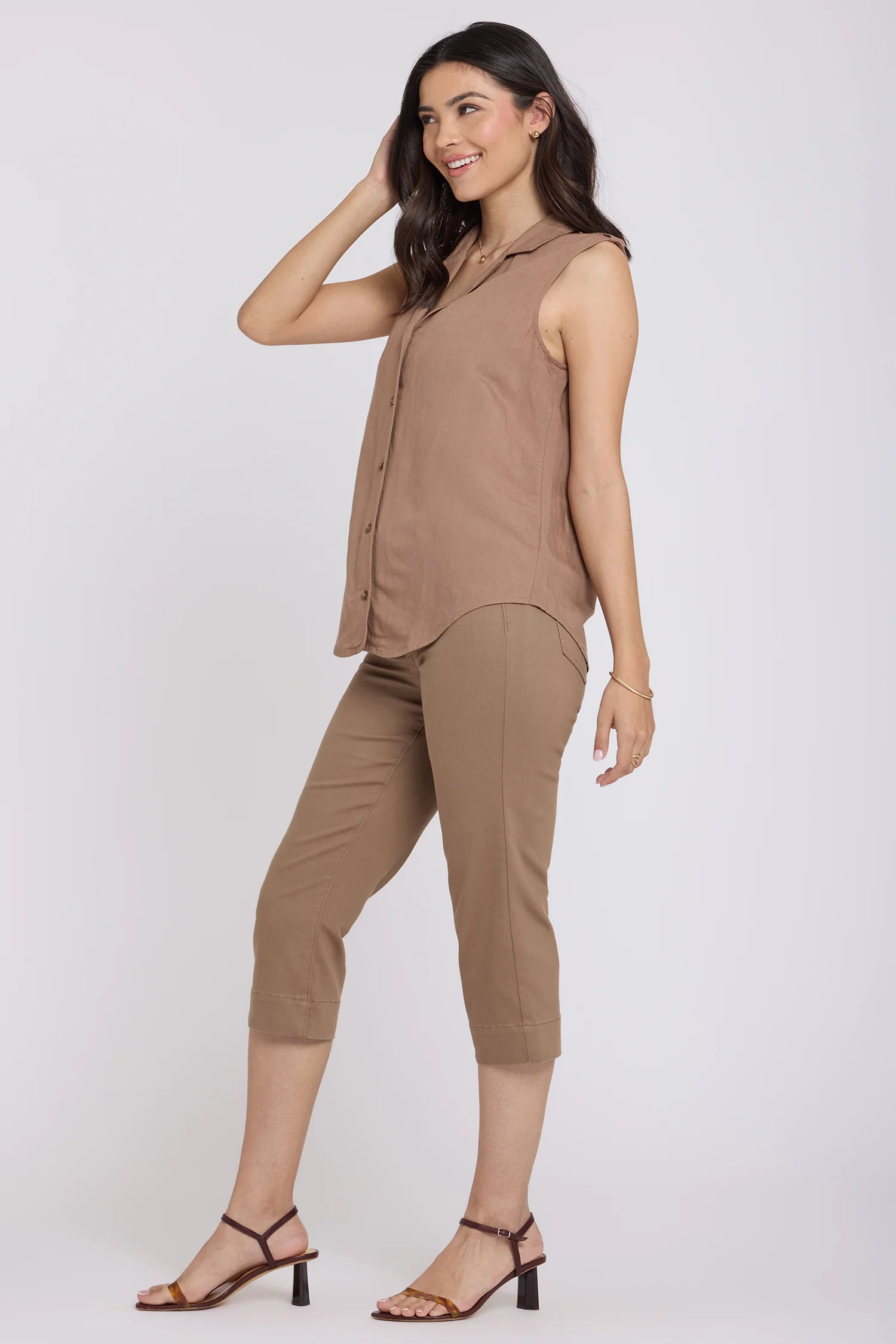 Gabrielle Sleeveless Blouse - Toasted Coconut - Image 3