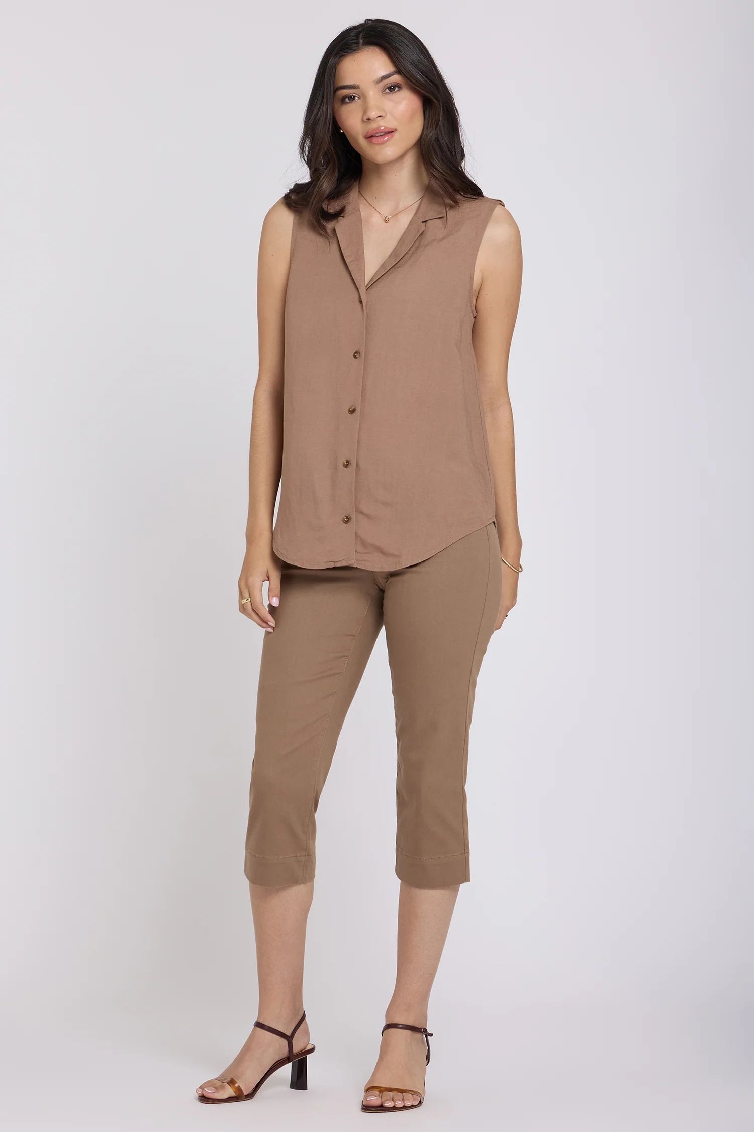 Gabrielle Sleeveless Blouse - Toasted Coconut - Image 4