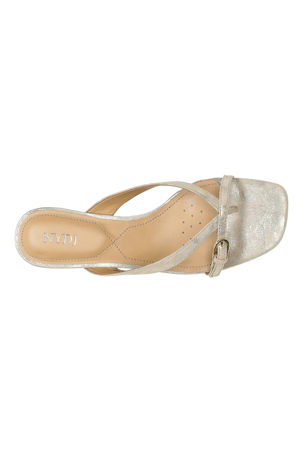 Glam Block Heel Sandals In Wide Width - Light Gold - Image 4