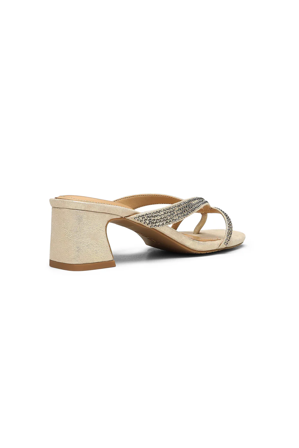 Glynn Block Heel Sandals - Light Gold - Image 7