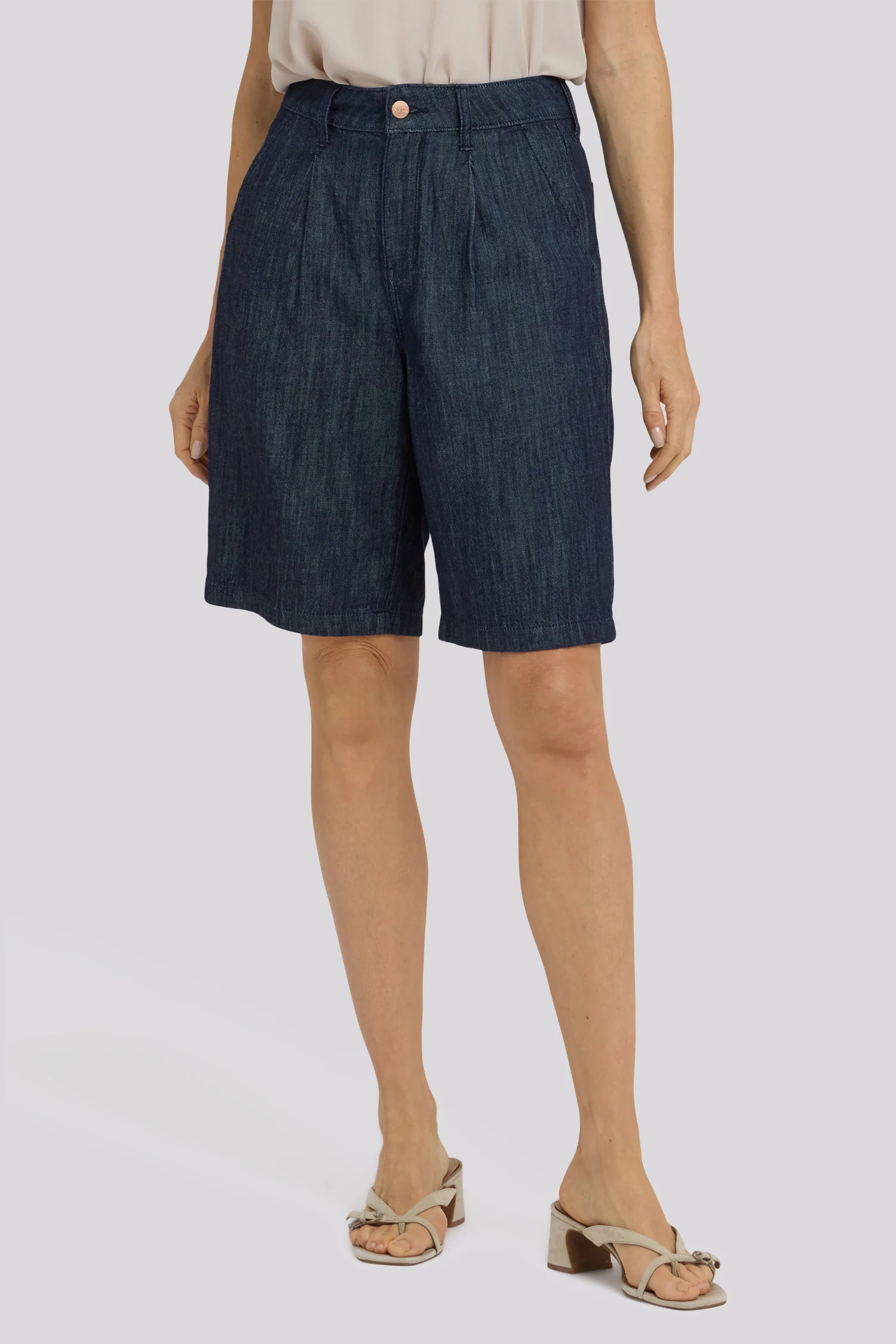 Gwen Relaxed Bermuda Denim Shorts - Dark Indigo - Image 4