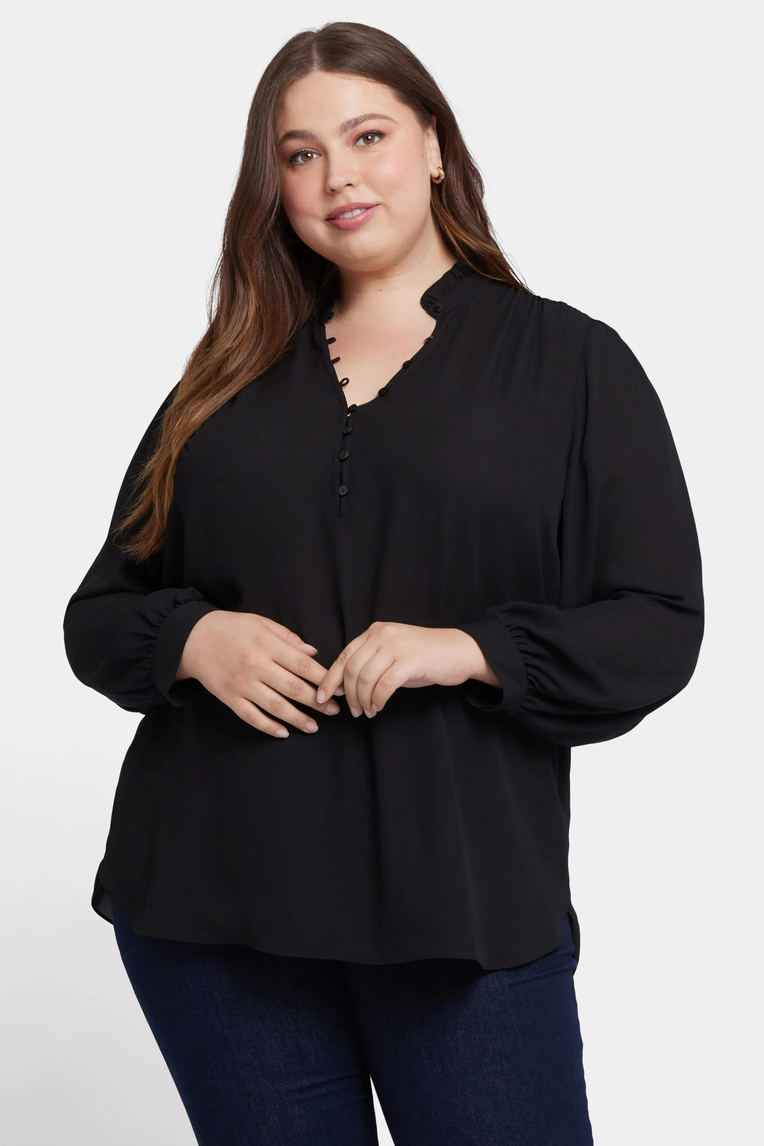 Hannah Blouse In Plus Size - Black - Image 4