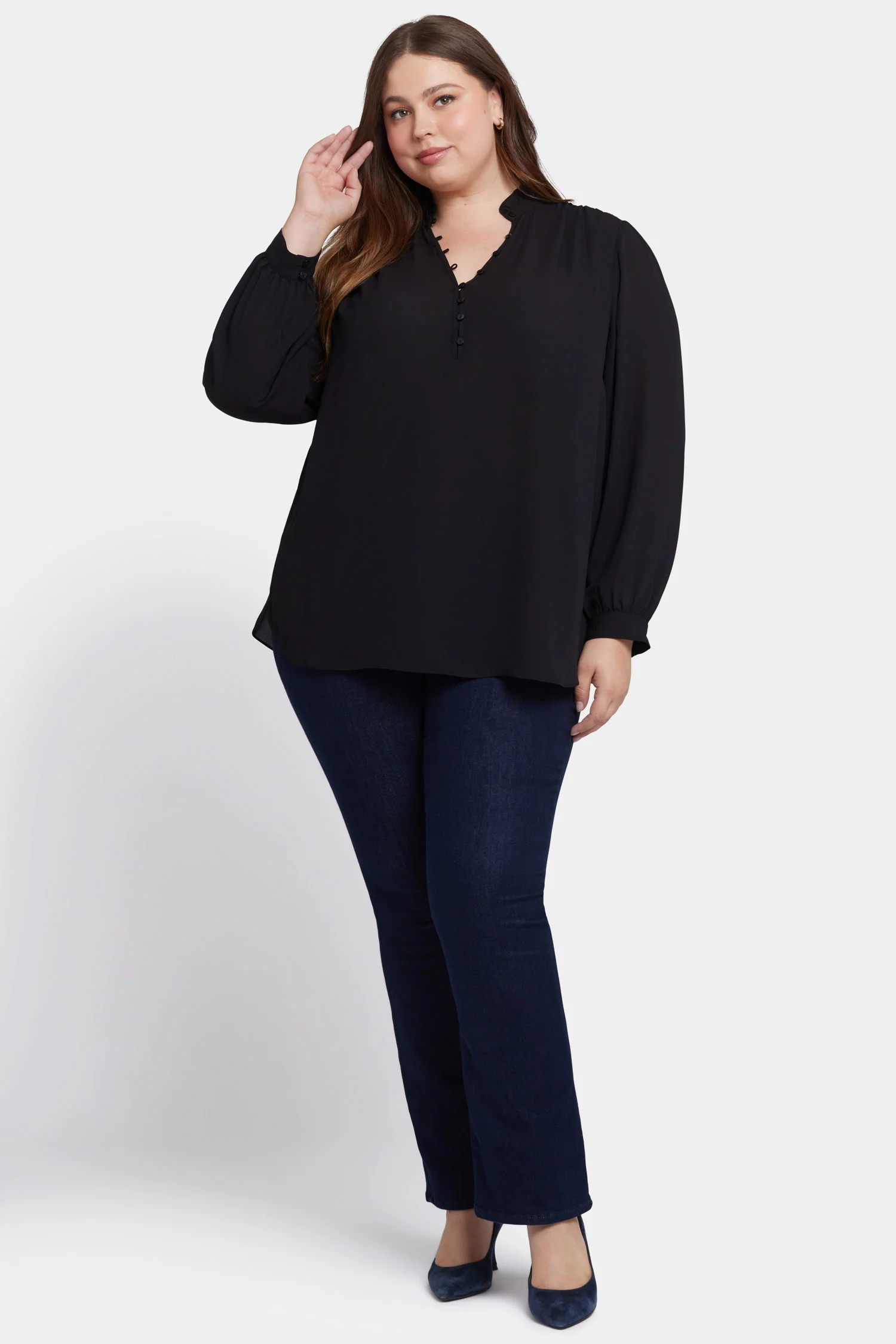 Hannah Blouse In Plus Size - Black - Image 5