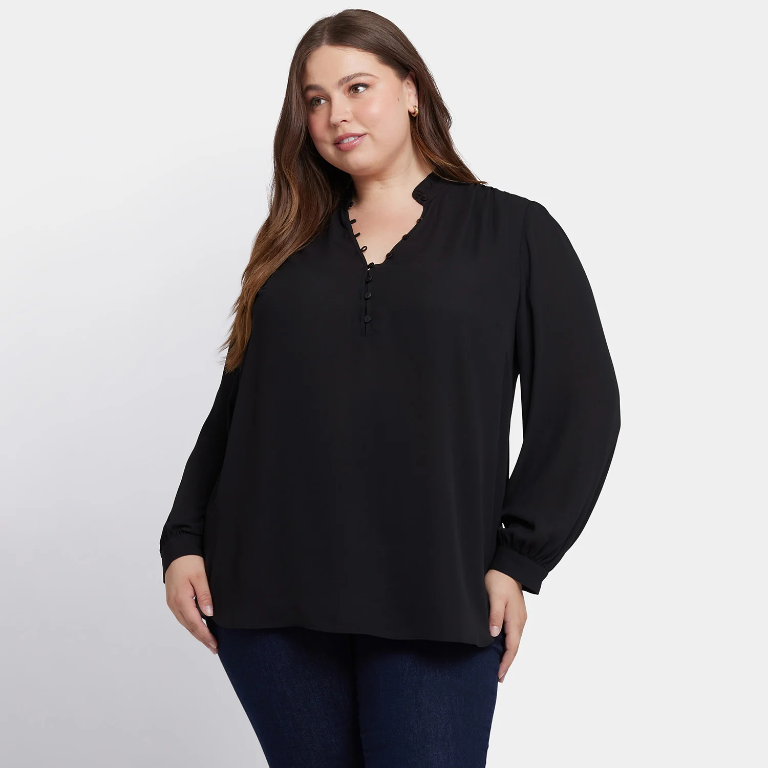 Hannah Blouse In Plus Size - Black - Image 7