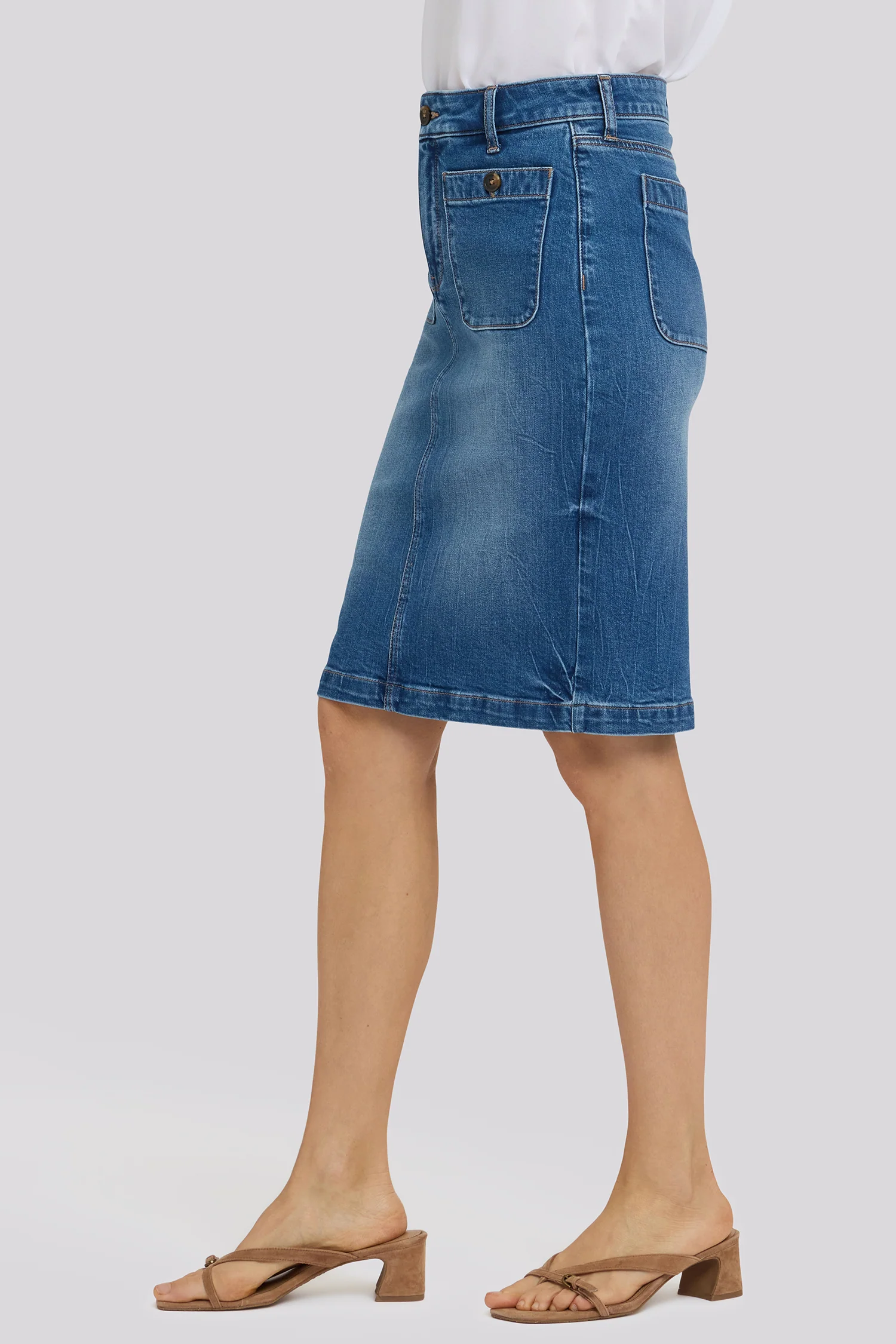 High Rise Denim Skirt - Wild River - Image 3