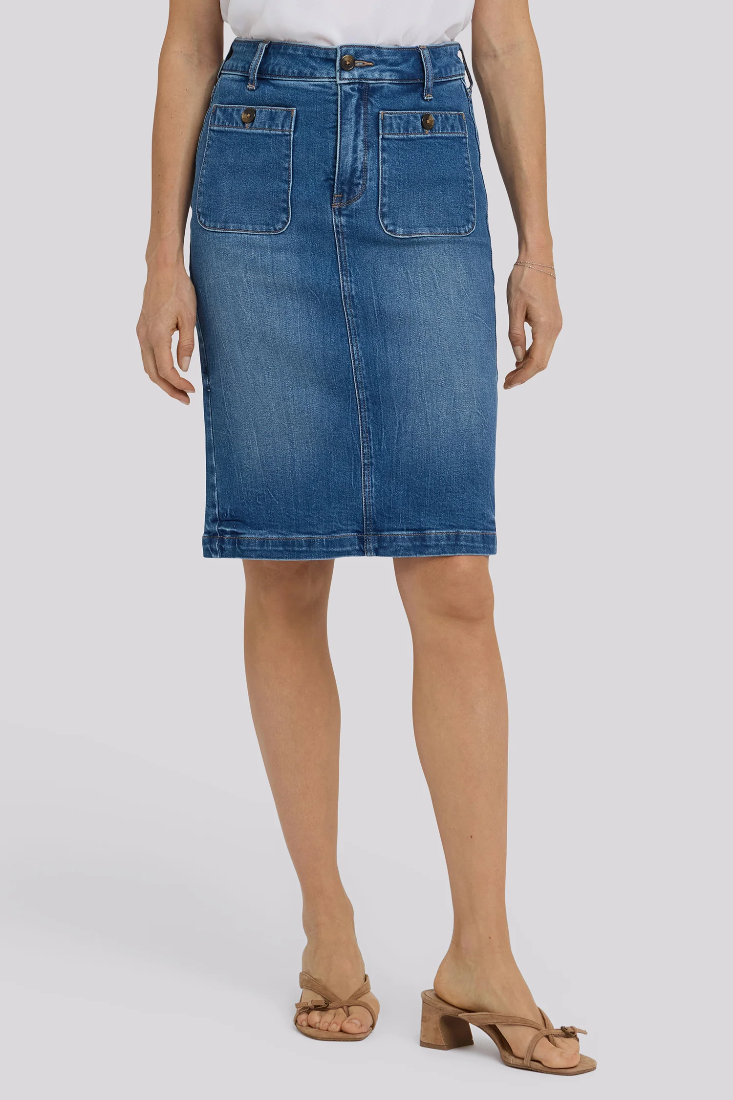 High Rise Denim Skirt - Wild River - Image 4