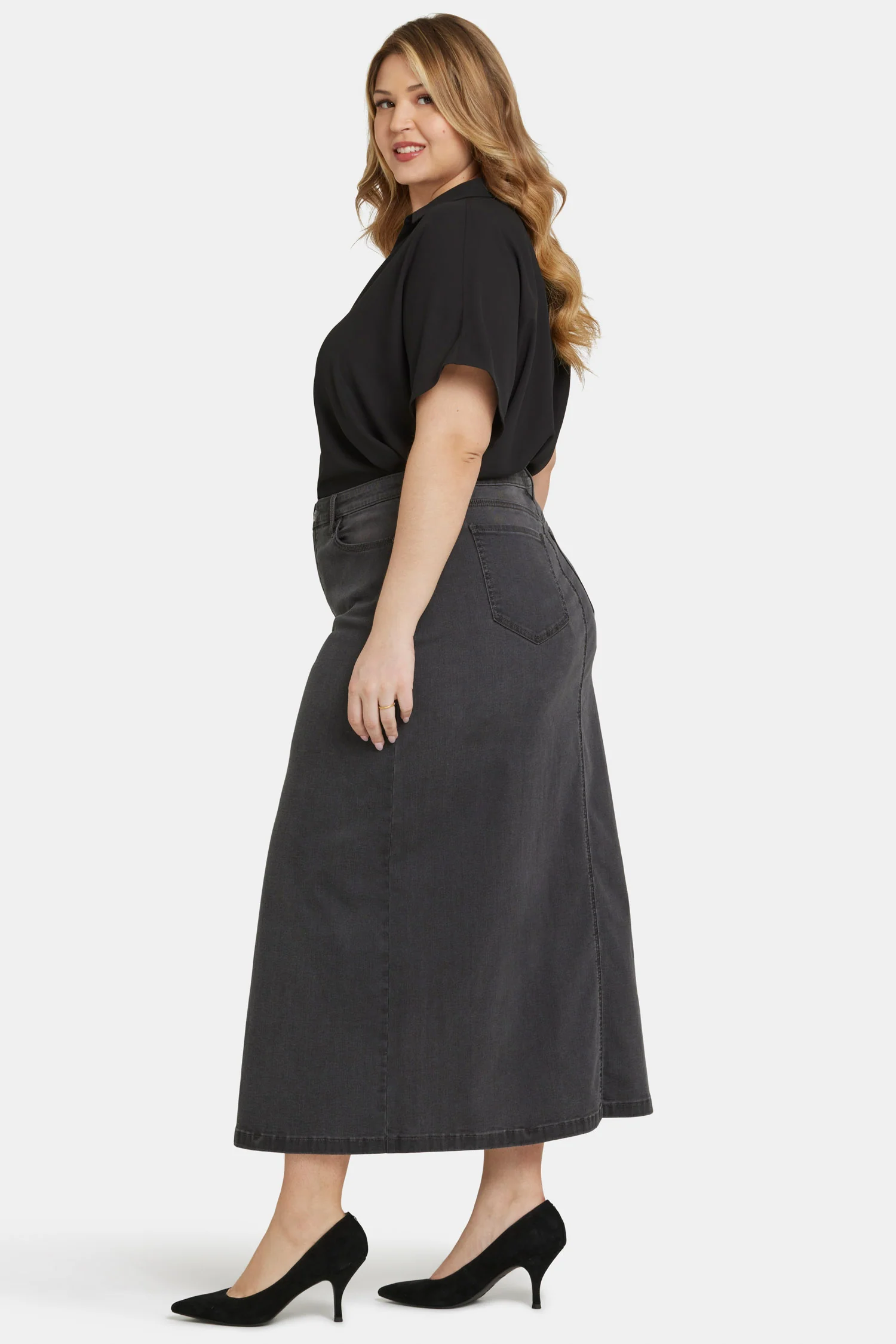 High Rise Long Skirt In Plus Size - Cloud Stone - Image 5