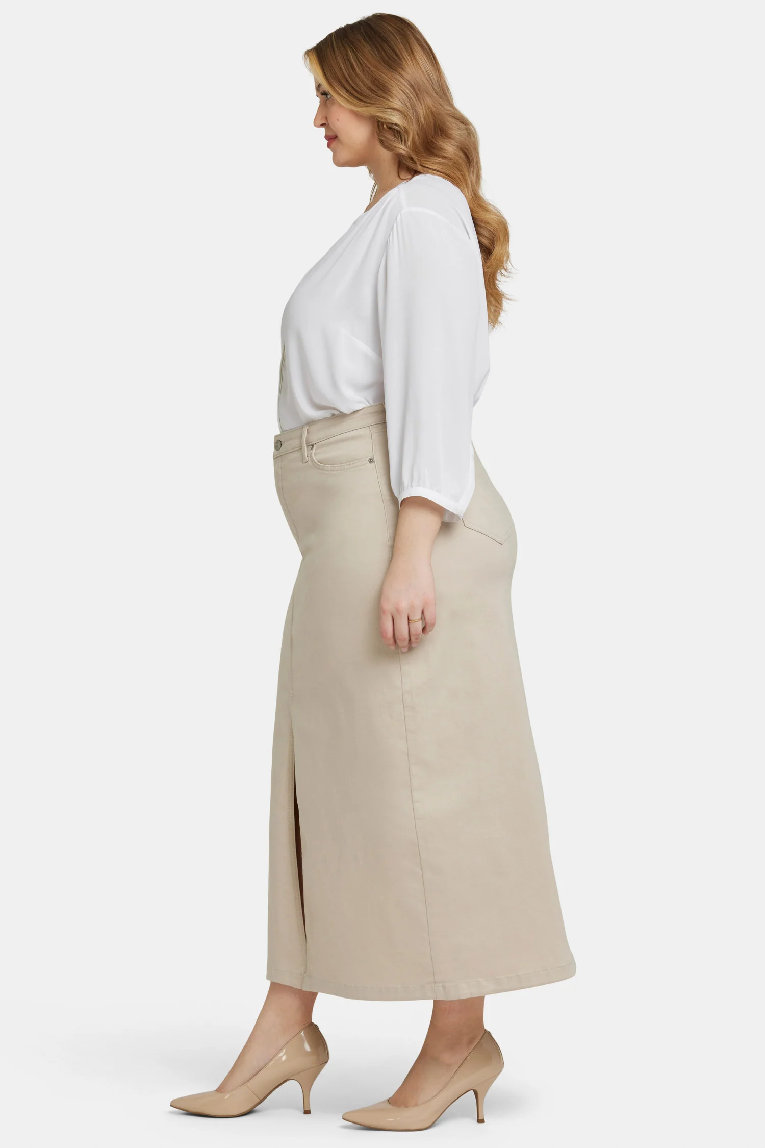 High Rise Long Skirt In Plus Size - Feather - Image 5