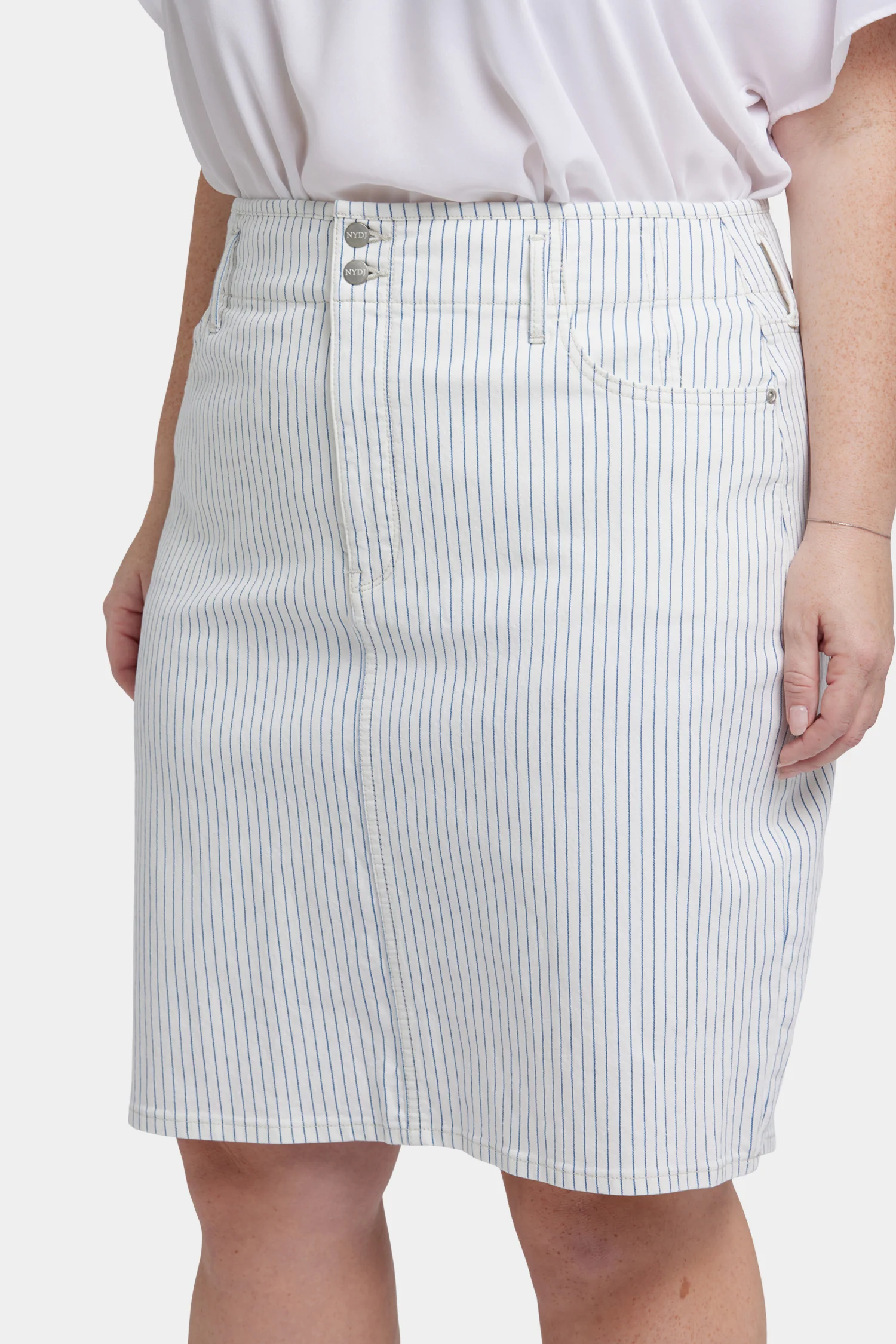 High Waist Skirt In Plus Size - Palencia Stripe - Image 5