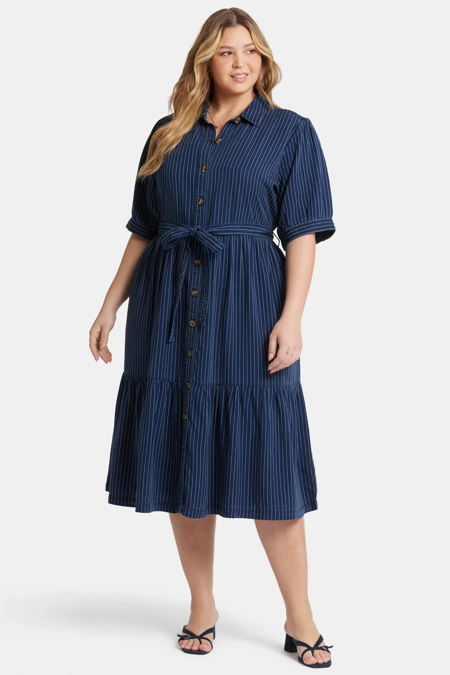 Kate Ruffle Dress In Plus Size - Dark Ocean - Image 5