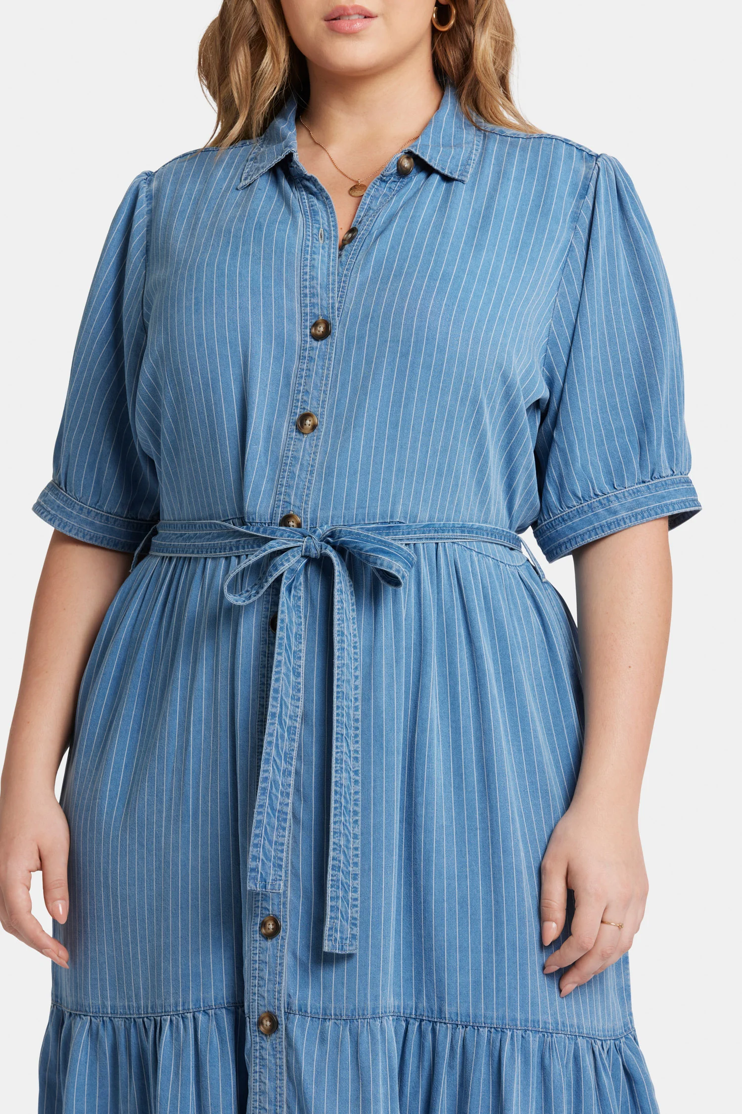 Kate Ruffle Dress In Plus Size - Light Marine - Image 6