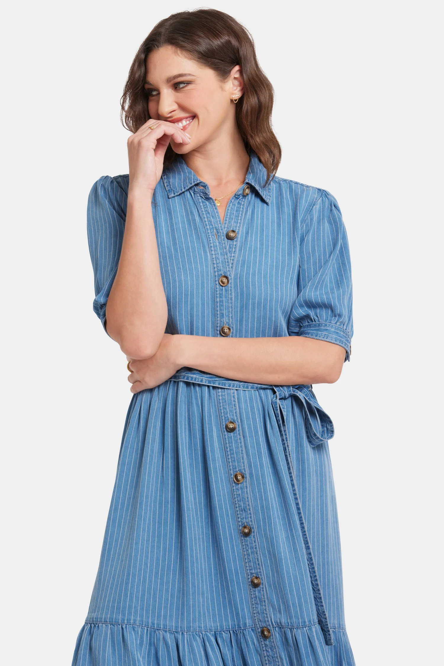Kate Ruffle Dress  - Light Marine - Image 6