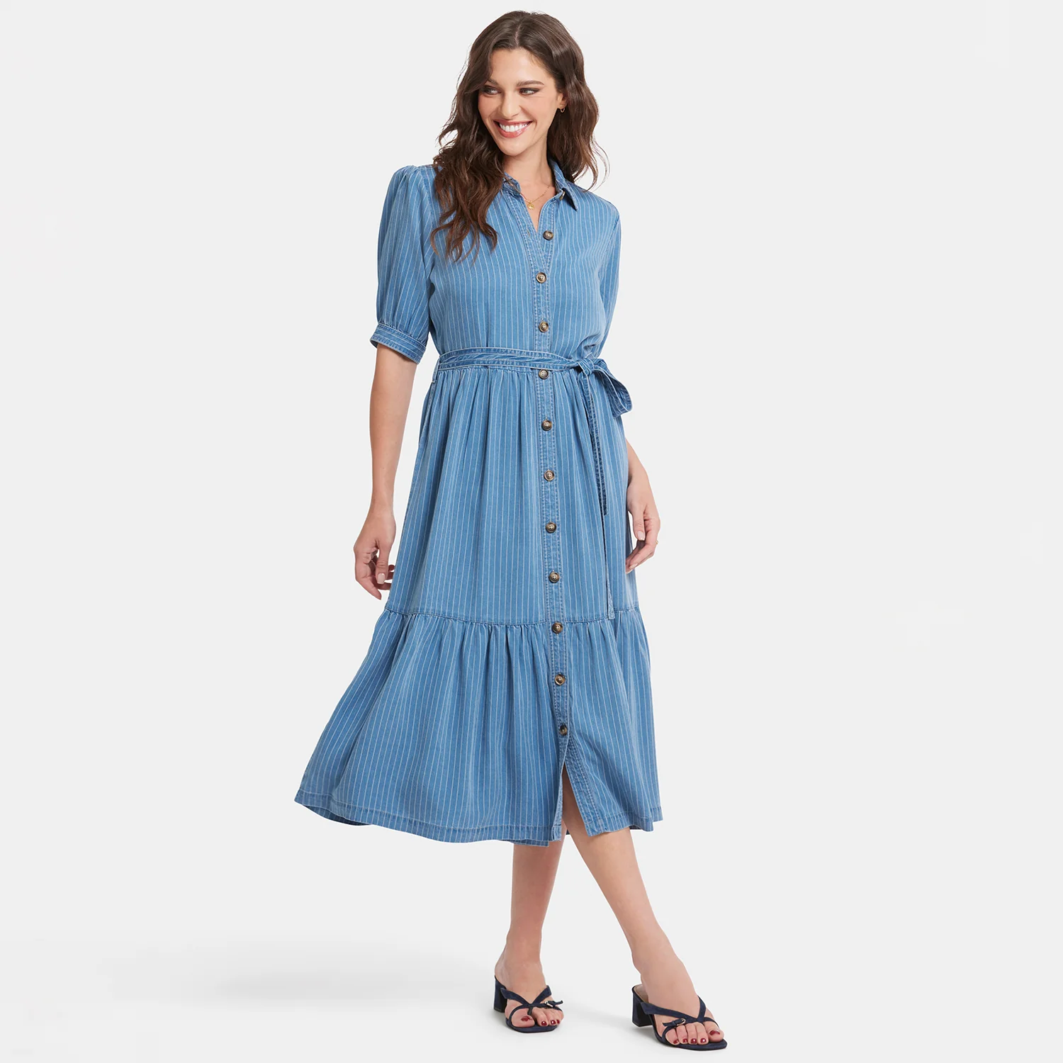 Kate Ruffle Dress  - Light Marine - Image 7