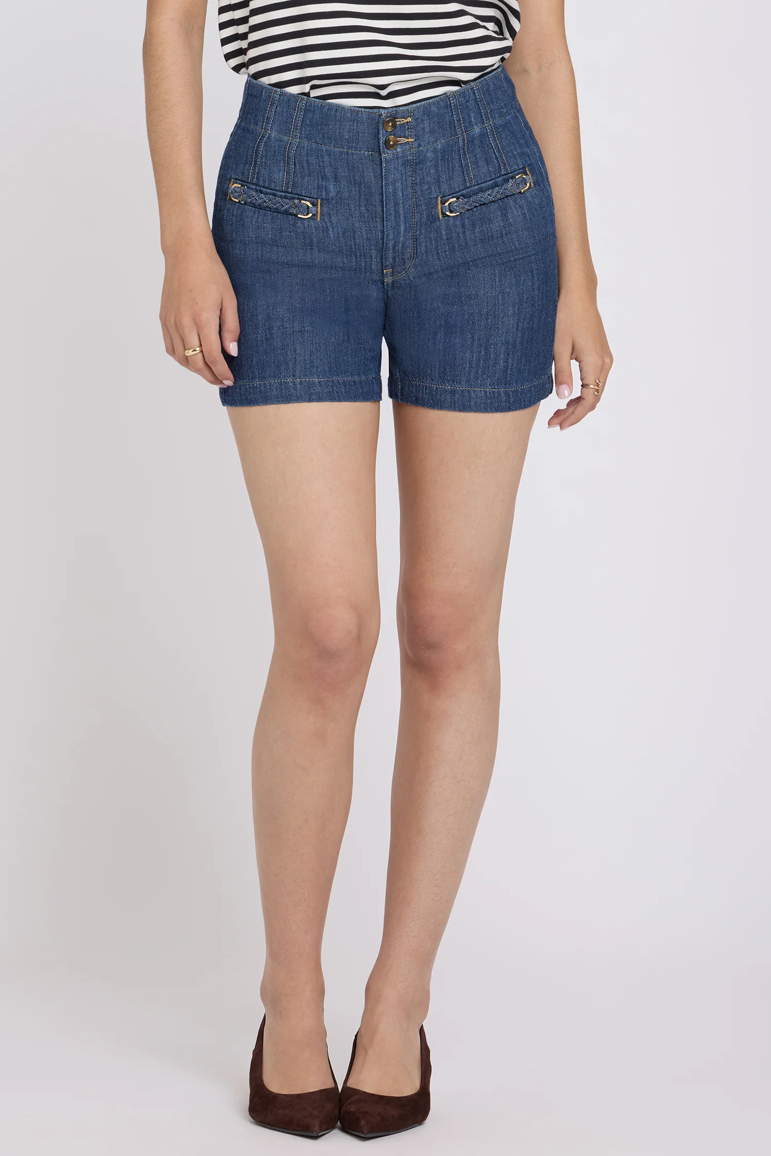 Kayla Denim Shorts - Medium Indigo - Image 5