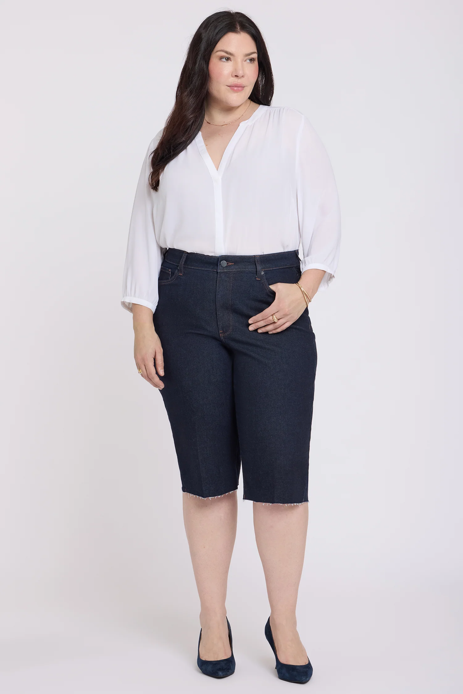 Kristie '80s Bermuda Denim Shorts In Plus Size - Magical