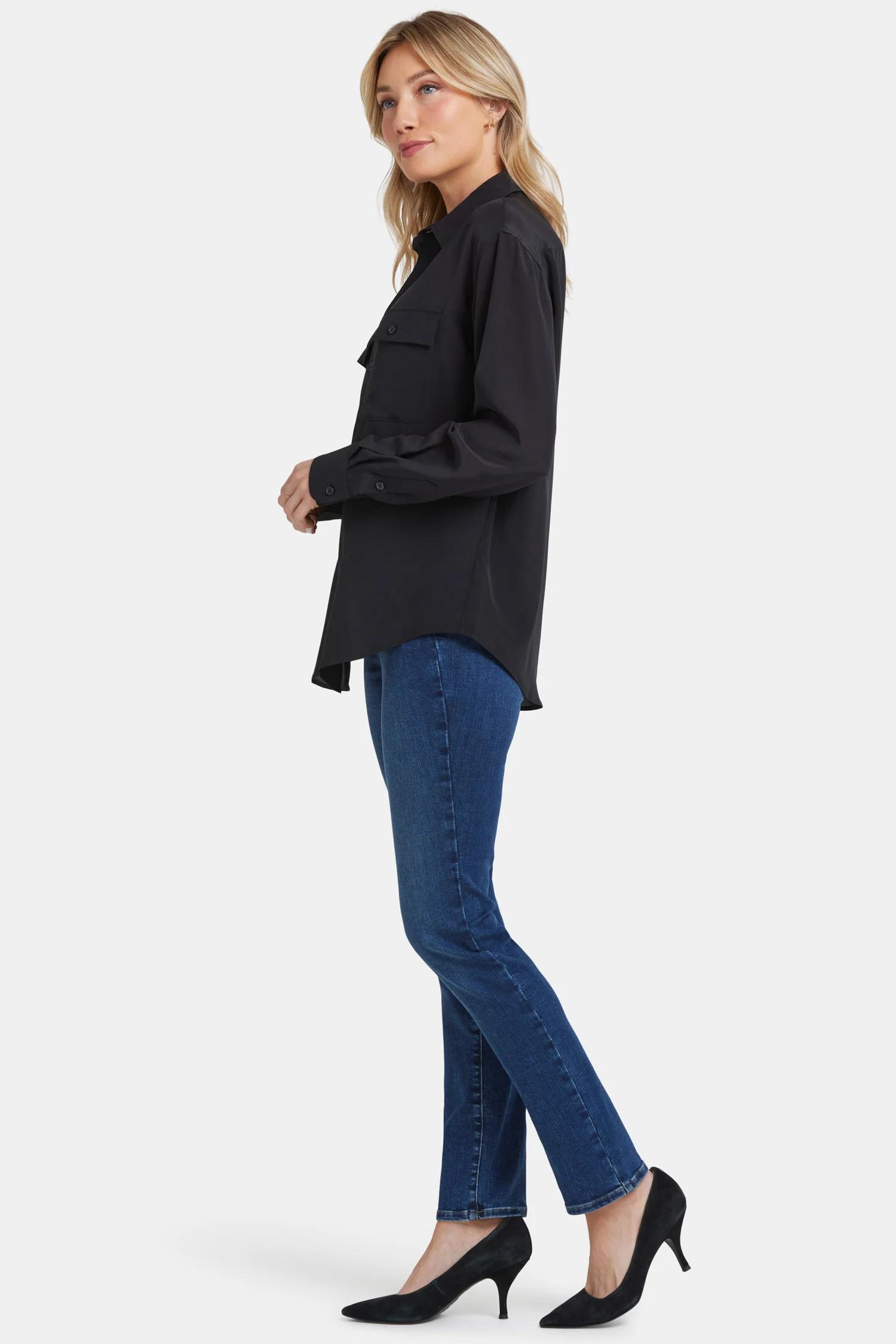 Lauren Silk Blouse - Black - Image 3