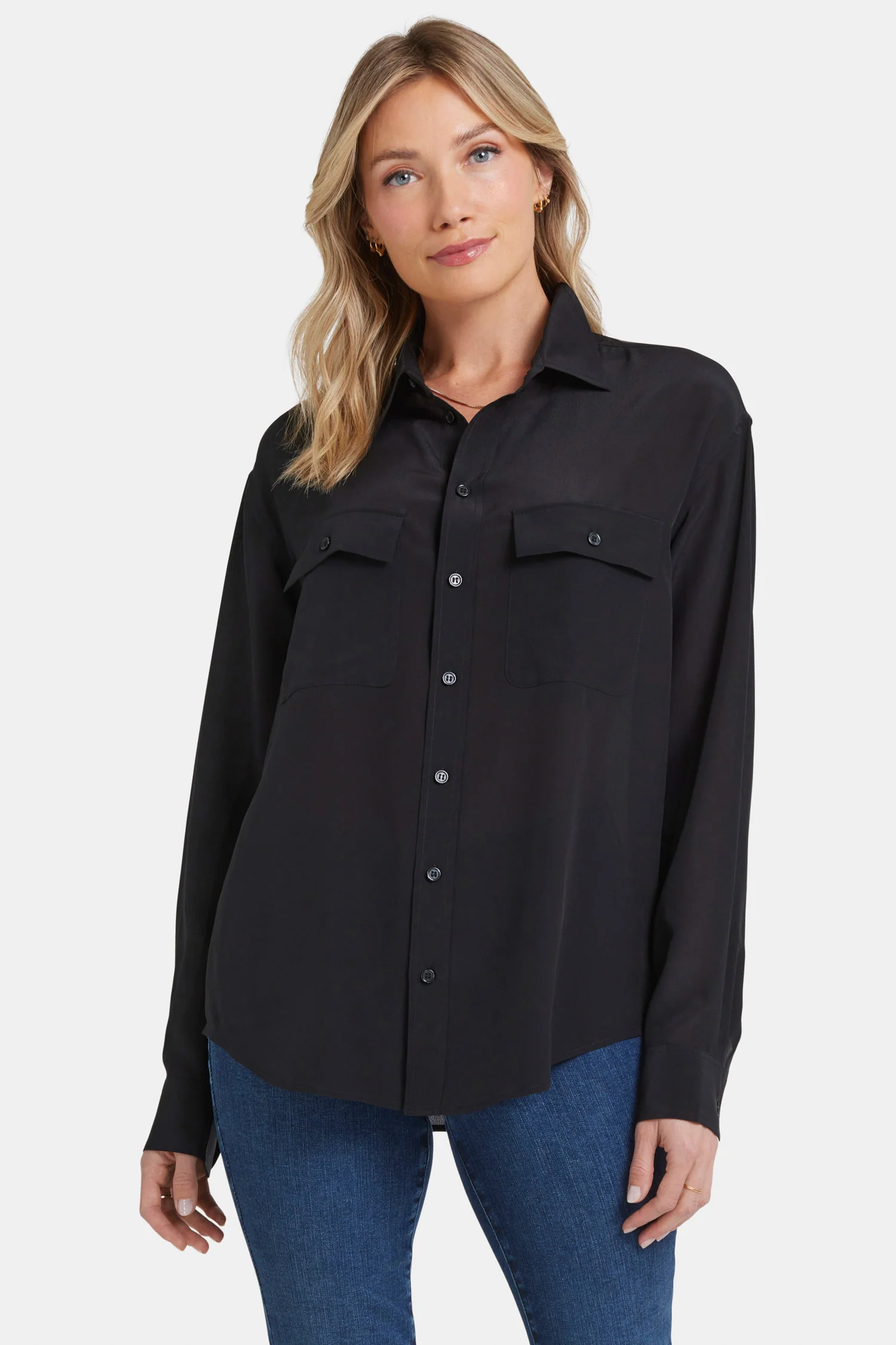 Lauren Silk Blouse - Black - Image 4