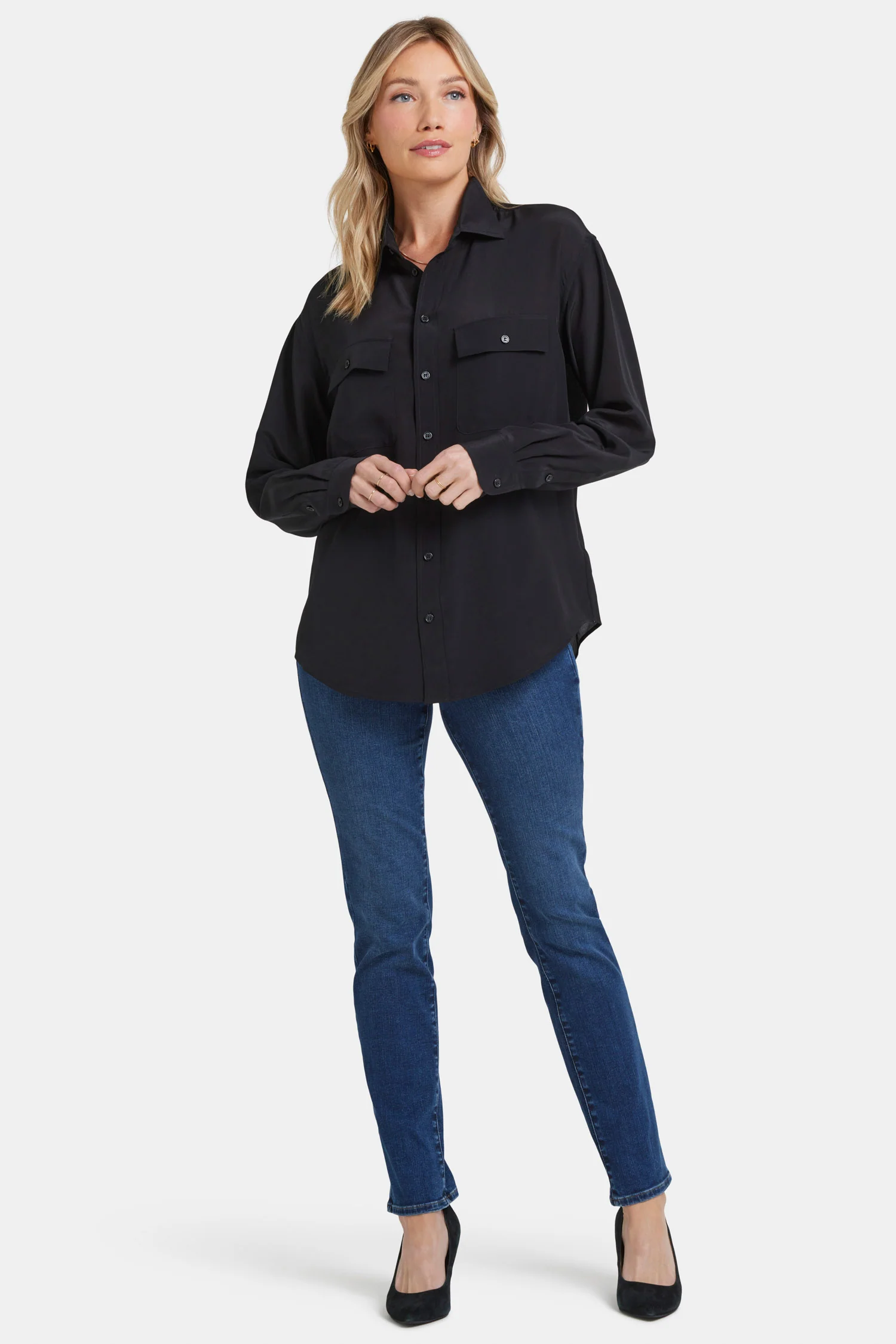 Lauren Silk Blouse - Black - Image 5