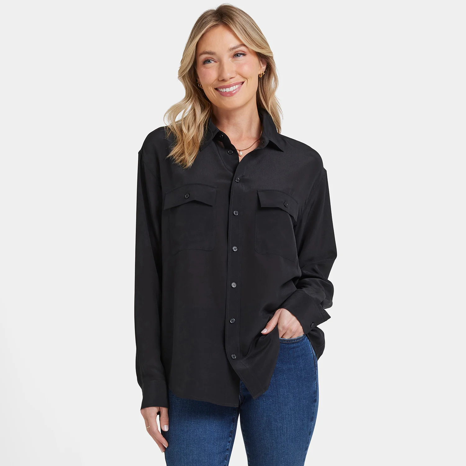 Lauren Silk Blouse - Black - Image 7