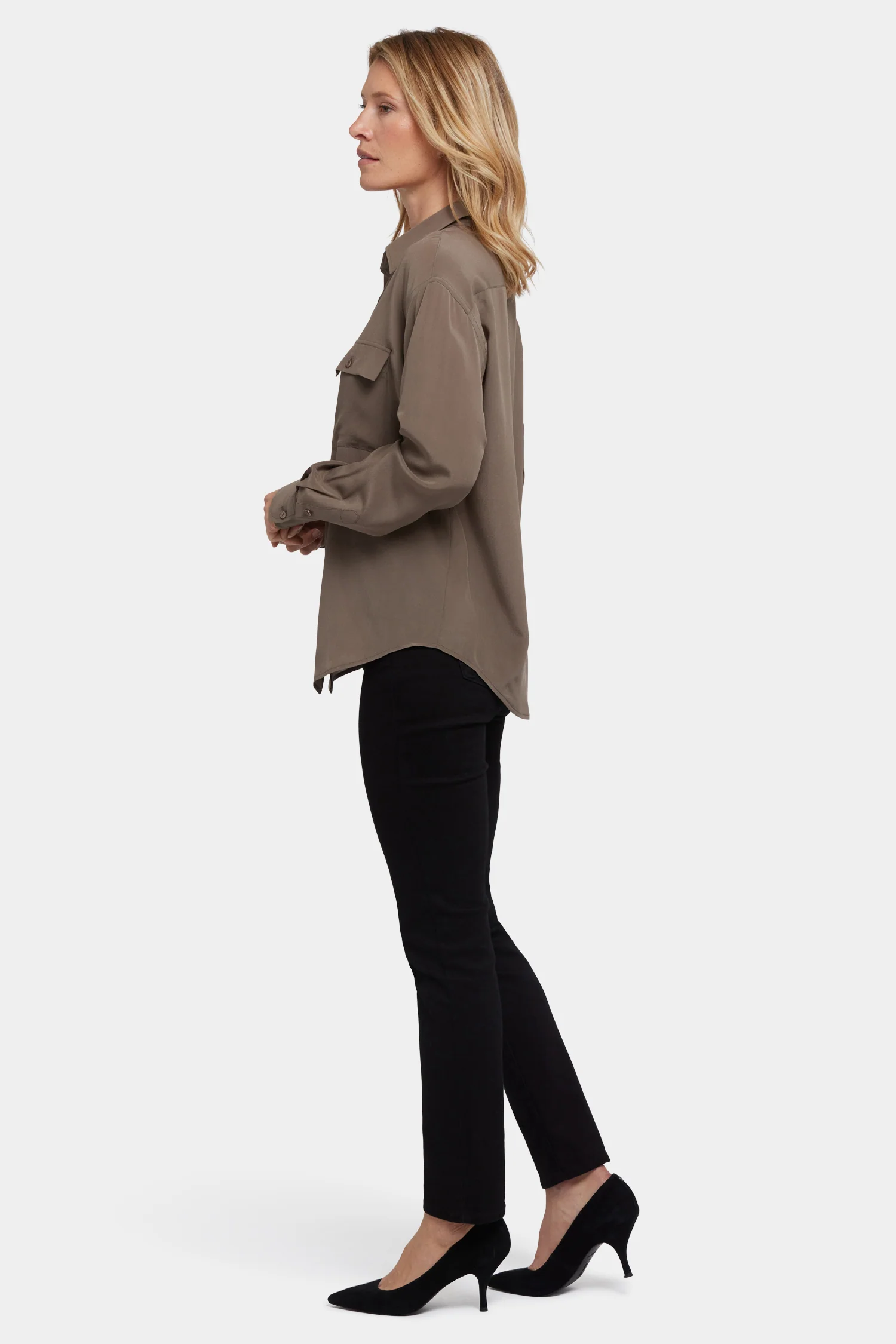 Lauren Silk Blouse - Dark Wood - Image 2