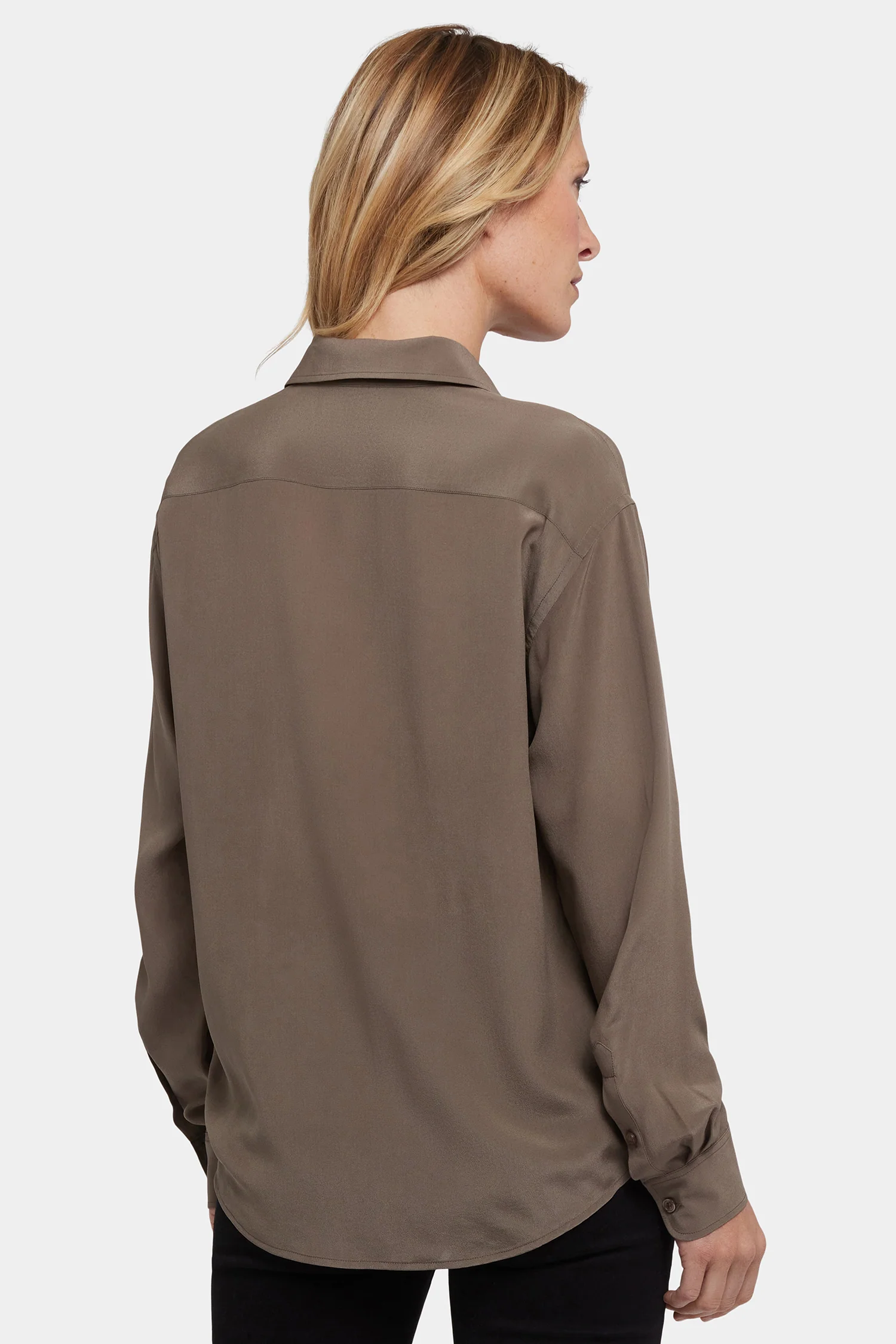 Lauren Silk Blouse - Dark Wood - Image 5