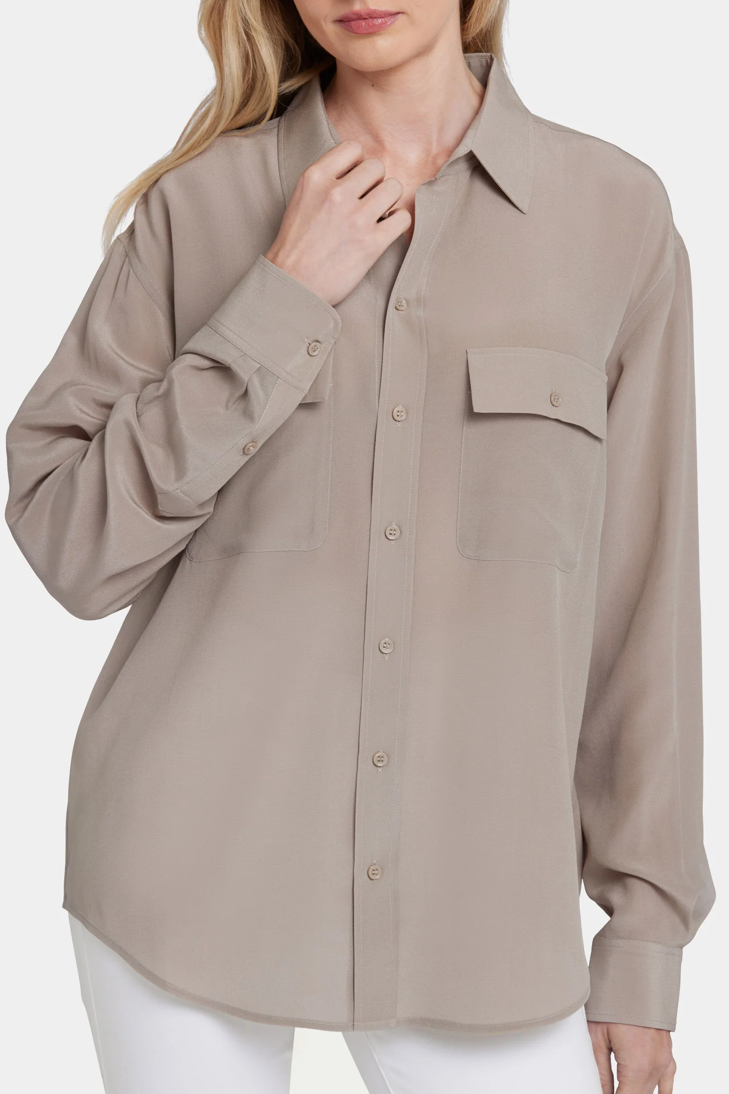 Lauren Silk Blouse - Saddlewood - Image 6