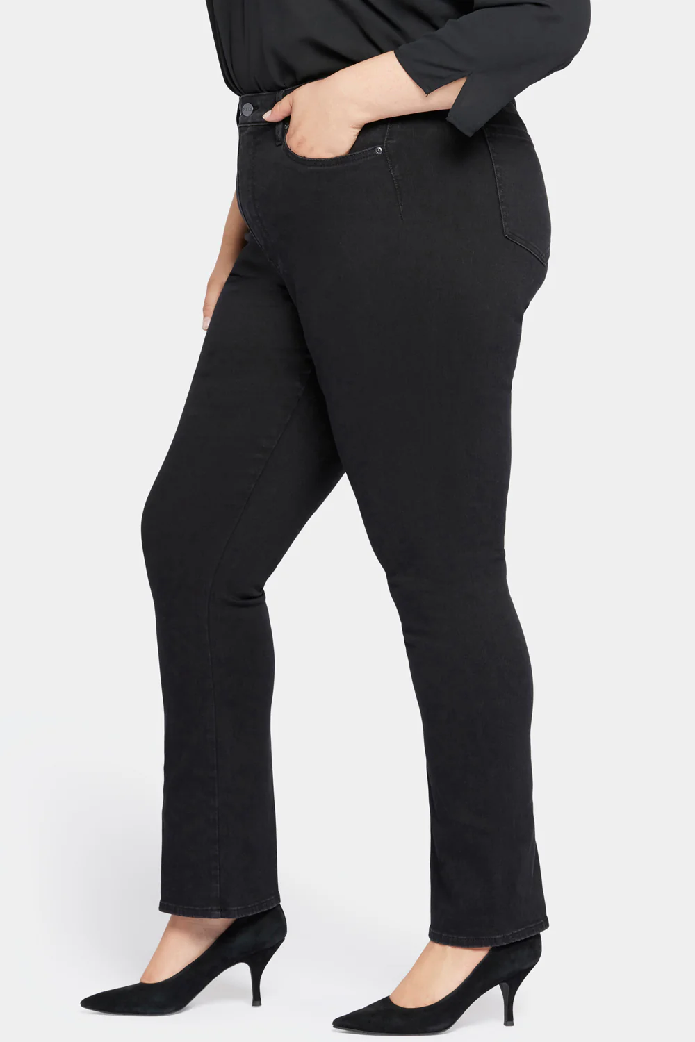 Le Silhouette Slim Bootcut Jeans In Plus Size - Stellar - Image 3