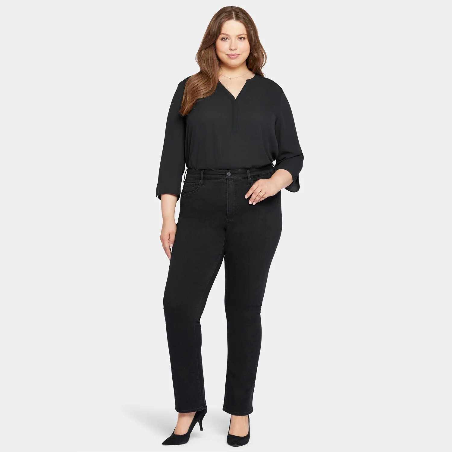 Le Silhouette Slim Bootcut Jeans In Plus Size - Stellar - Image 7