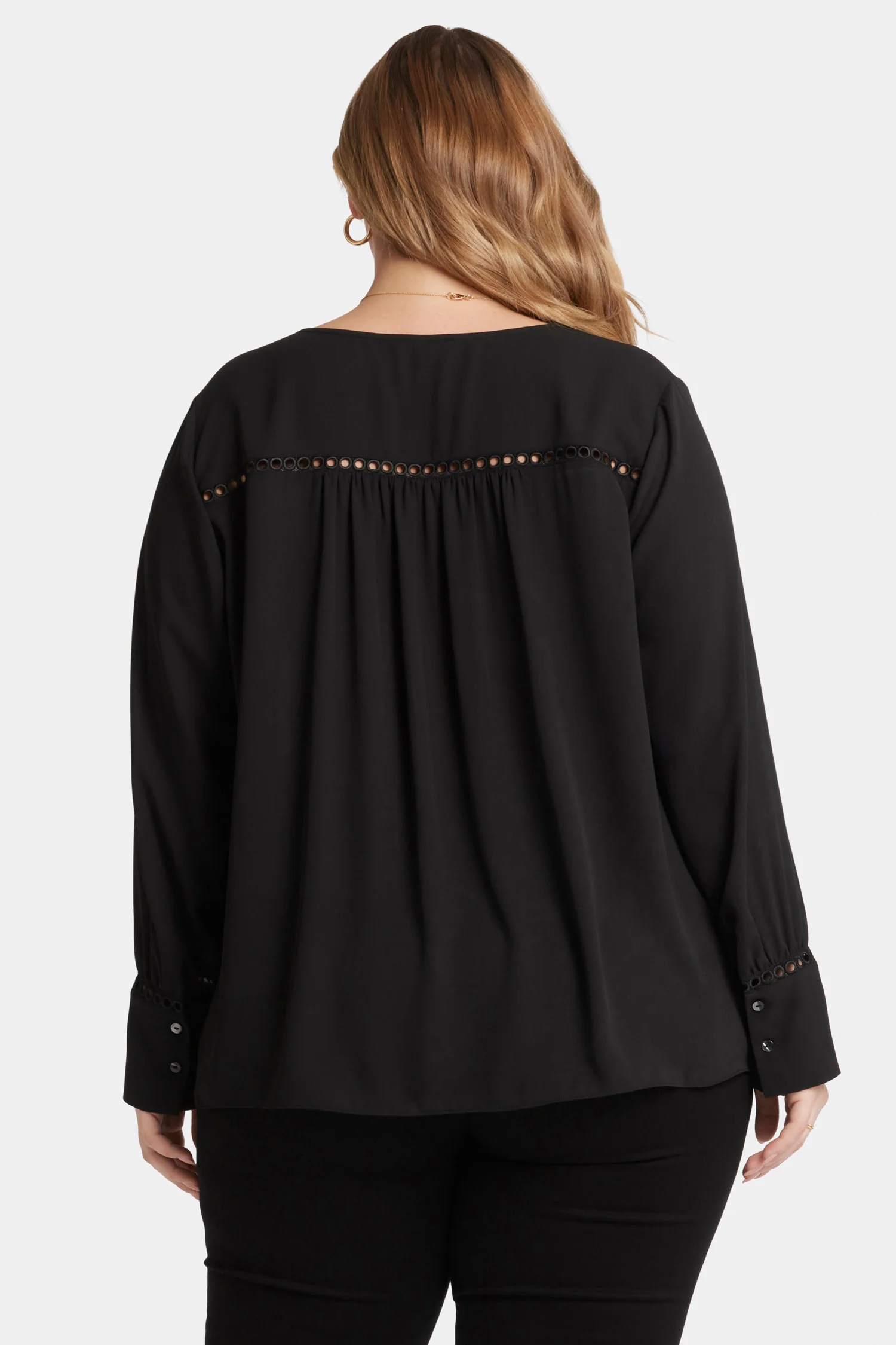 Liliana Peasant Blouse In Plus Size - Black - Image 2