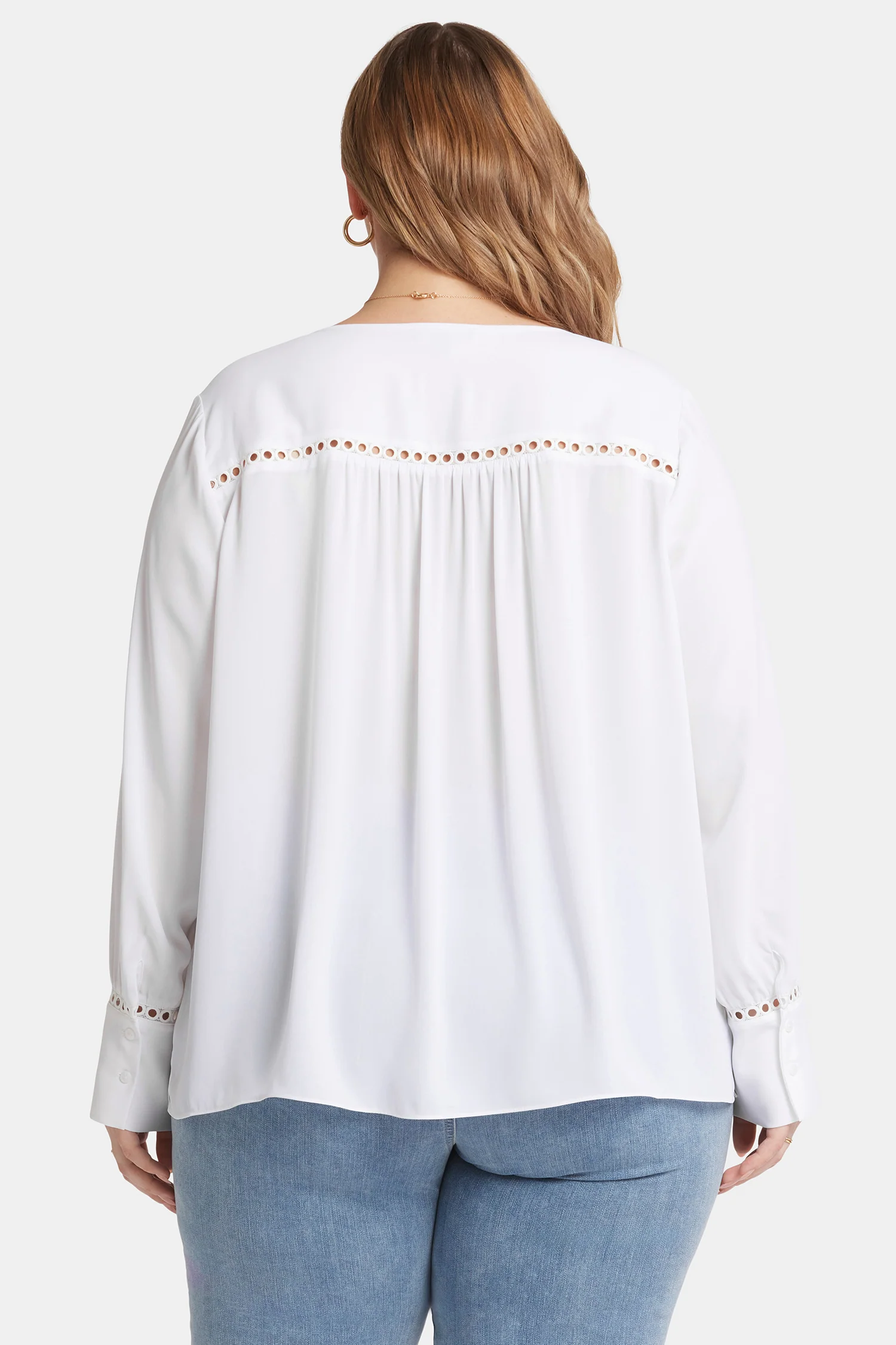 Liliana Peasant Blouse In Plus Size - Optic White - Image 2