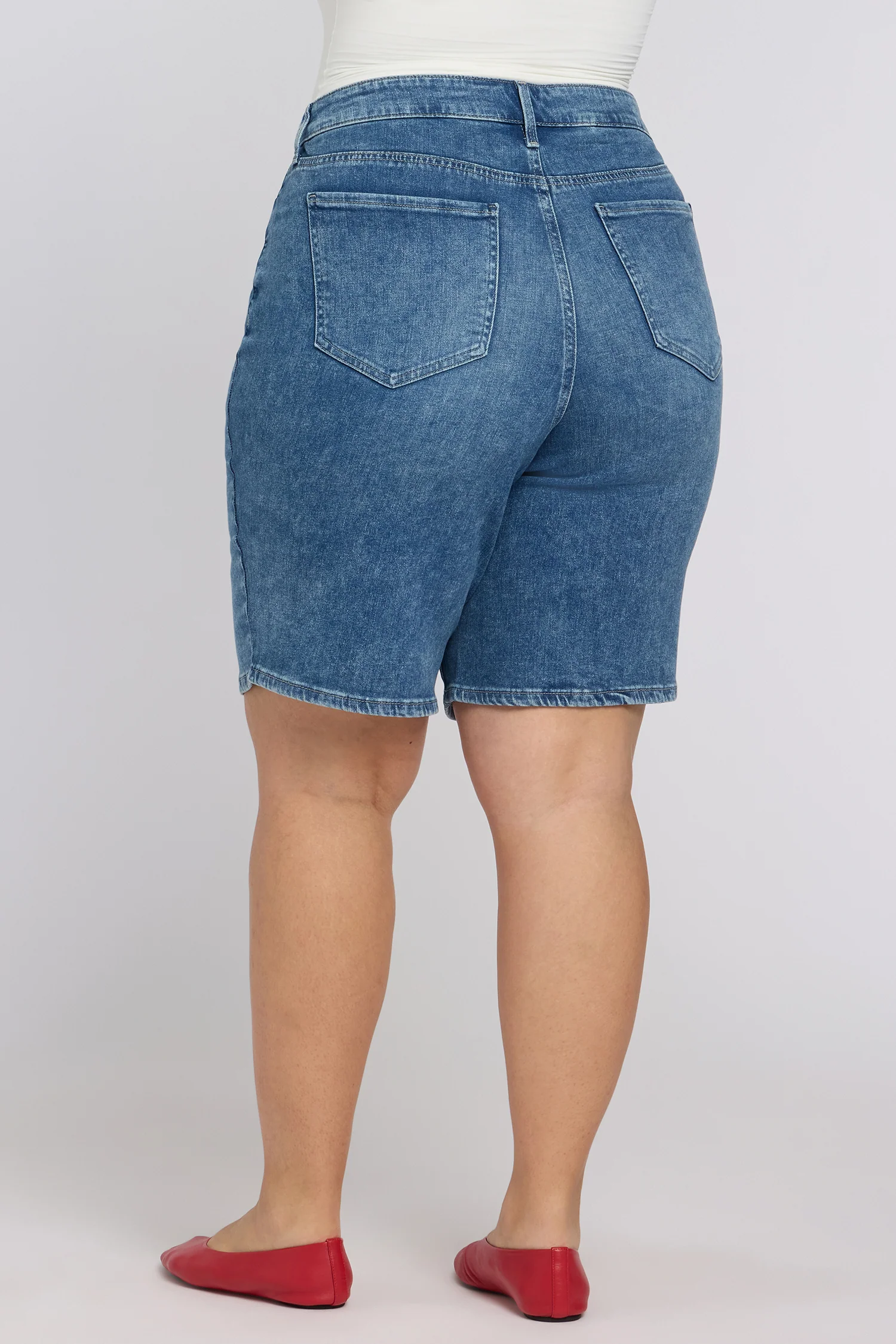 Lilly Denim Shorts In Plus Size - Breezy Palms - Image 2