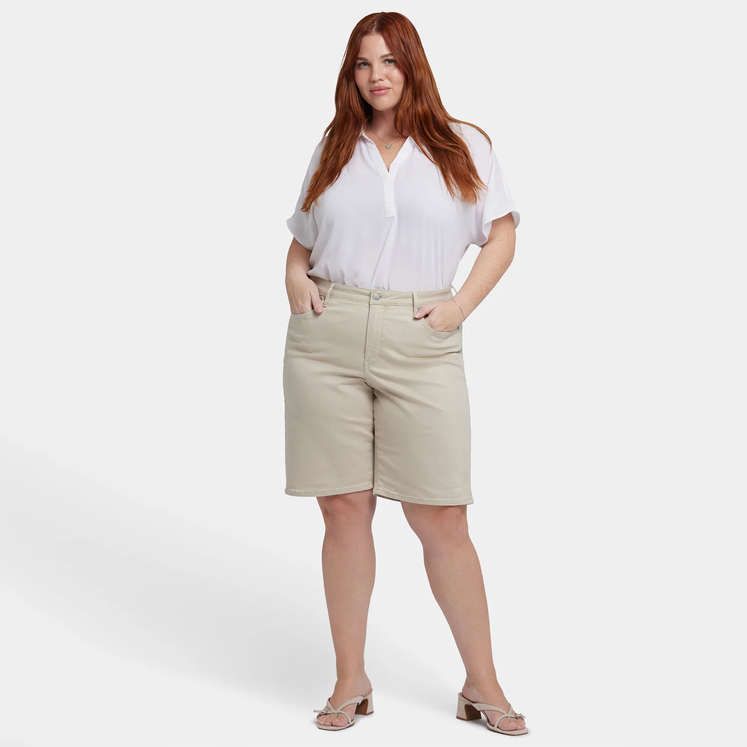 Lilly Denim Shorts In Plus Size - Feather - Image 6