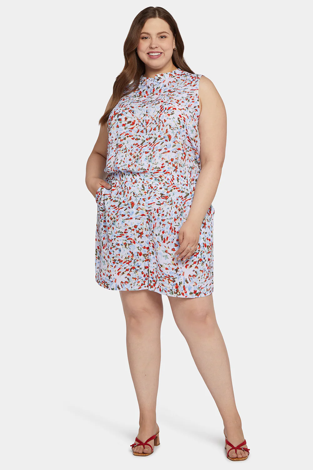 Mandarin Blouse And Short Set In Plus Size - Artesia - Image 4