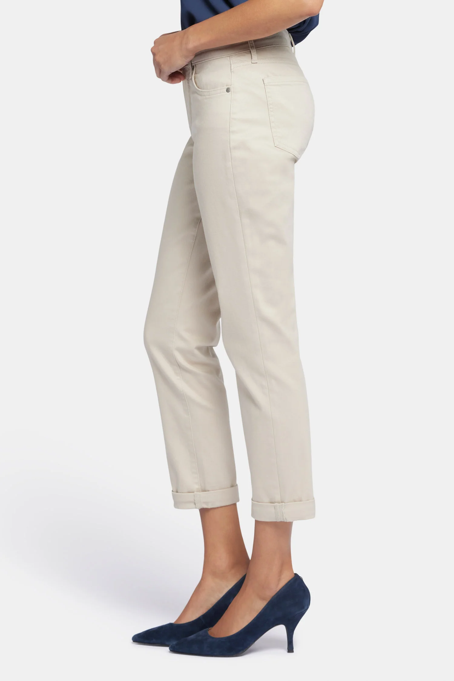 Margot Girlfriend Jeans In Petite - Feather - Image 3