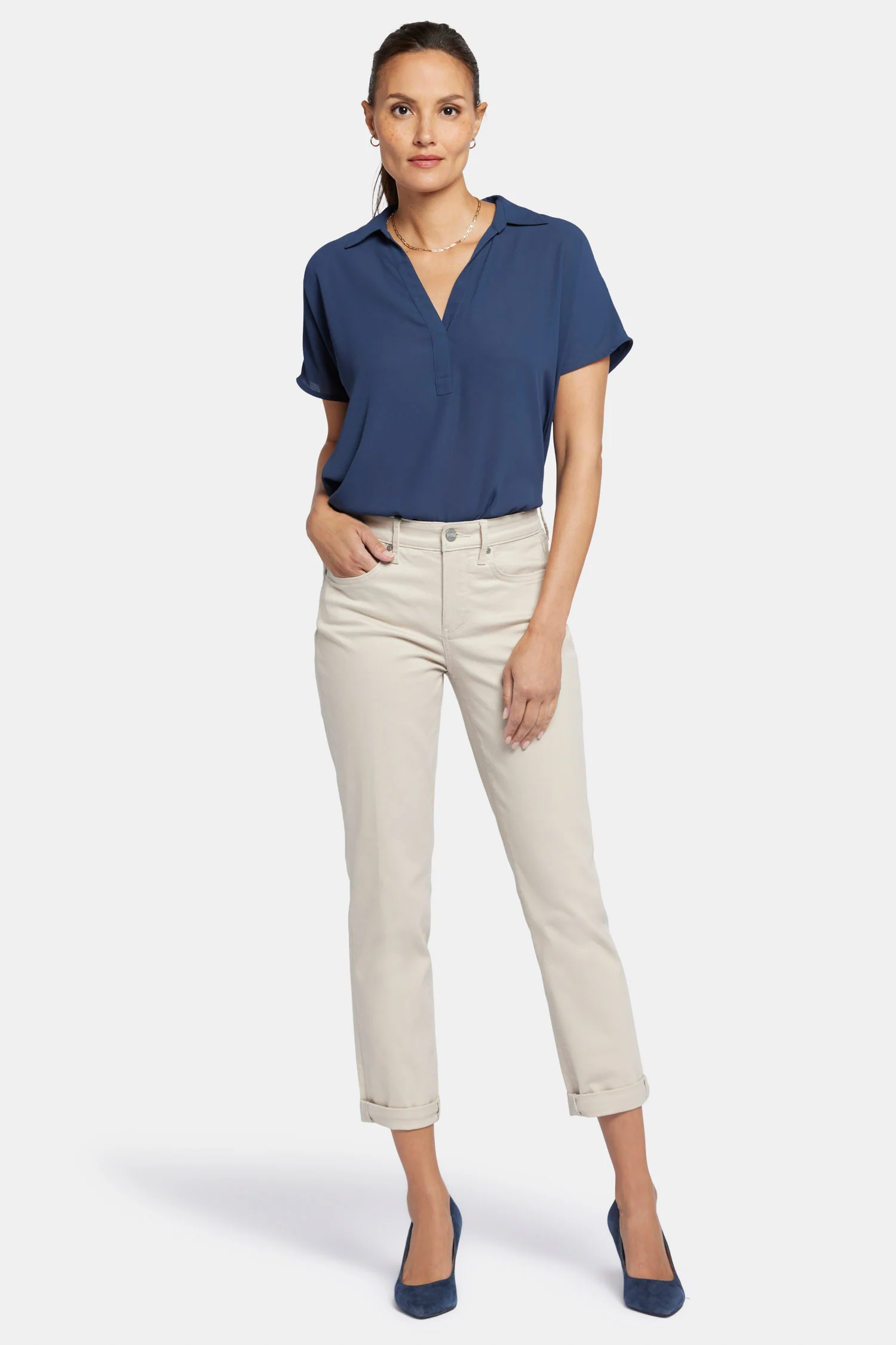 Margot Girlfriend Jeans In Petite - Feather - Image 4