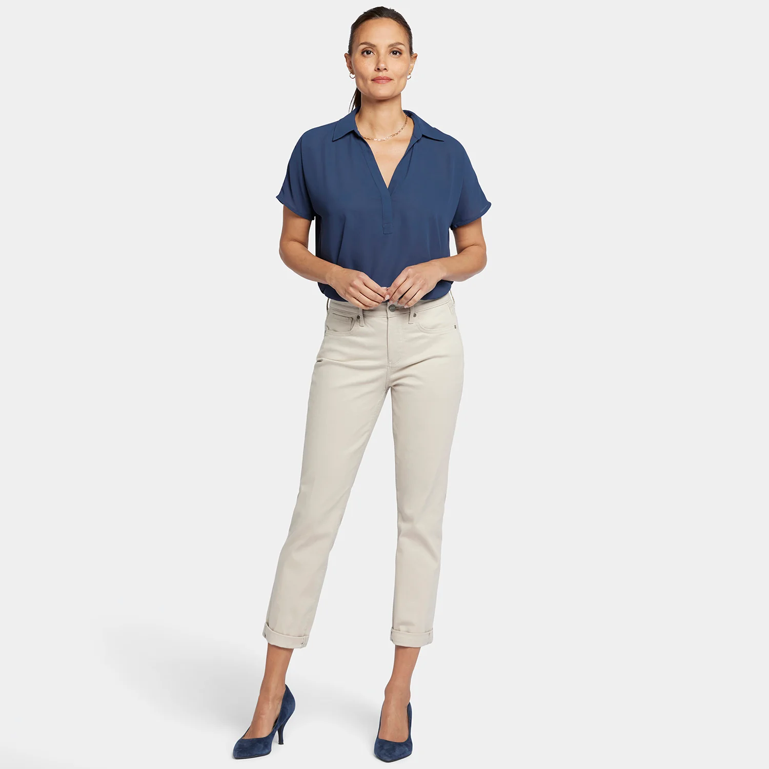 Margot Girlfriend Jeans In Petite - Feather - Image 7