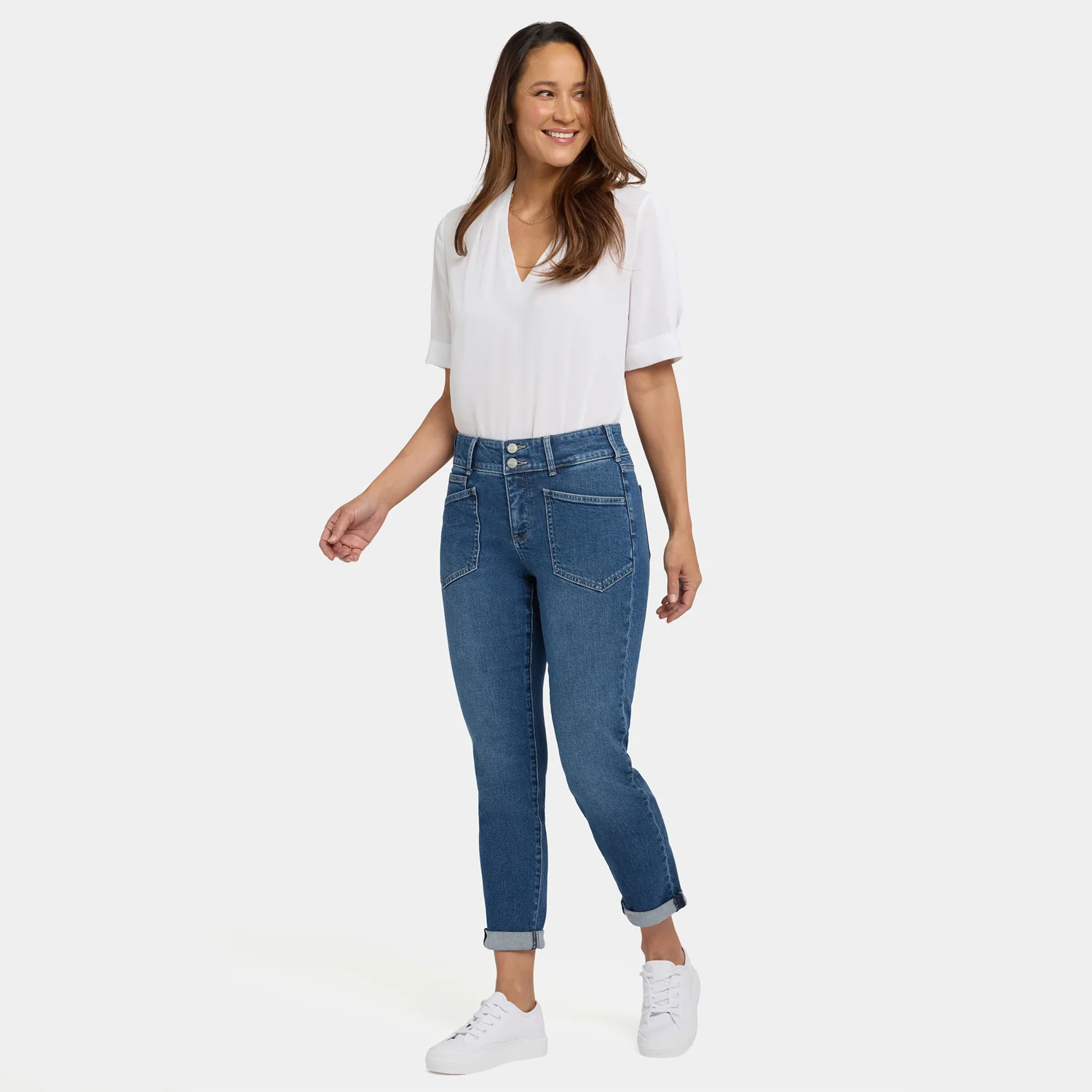 Margot Girlfriend Jeans In Petite - Lake Notre-Dame - Image 6