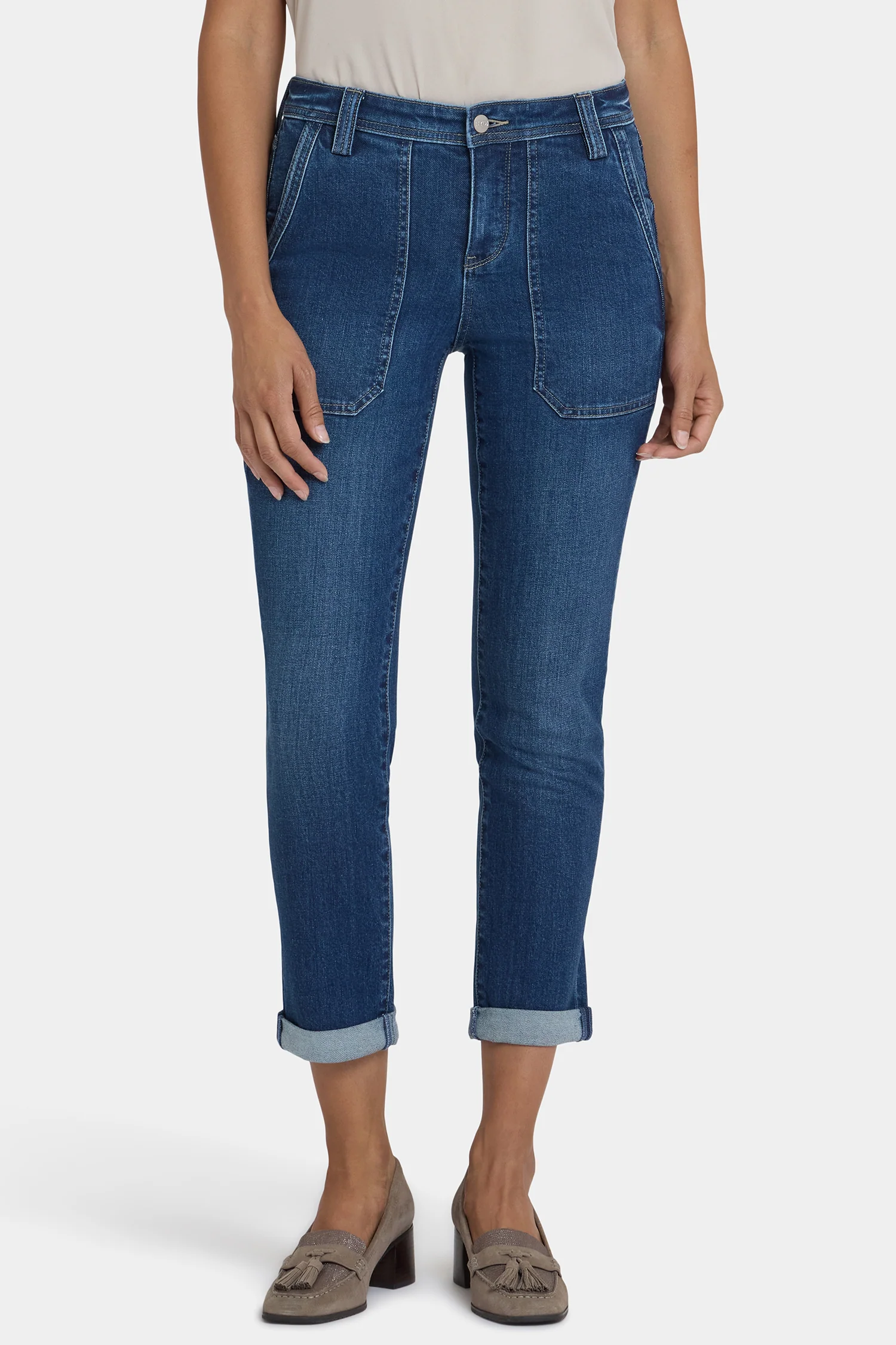 Margot Girlfriend Jeans In Petite - Vintage Lapis - Image 5