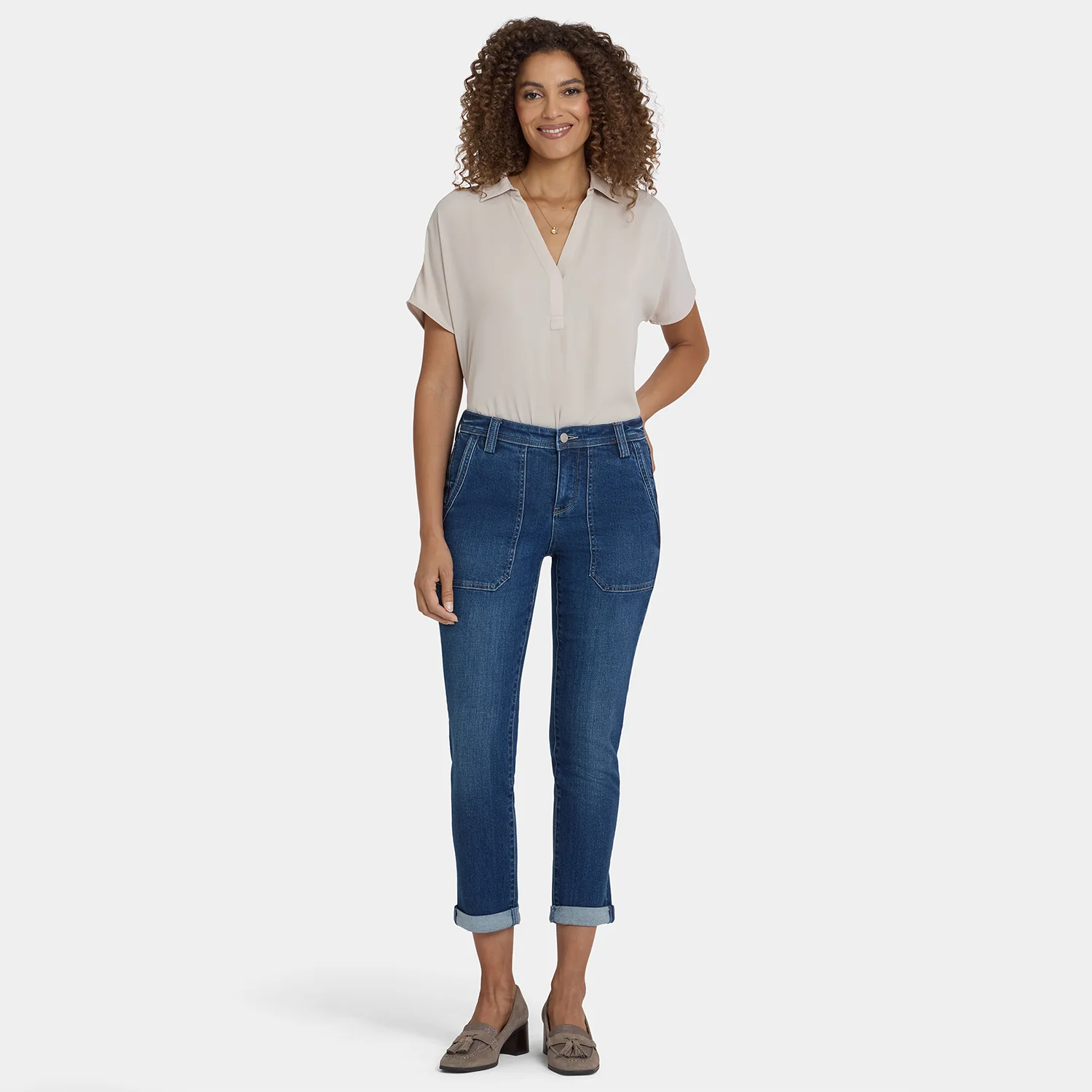 Margot Girlfriend Jeans In Petite - Vintage Lapis - Image 6