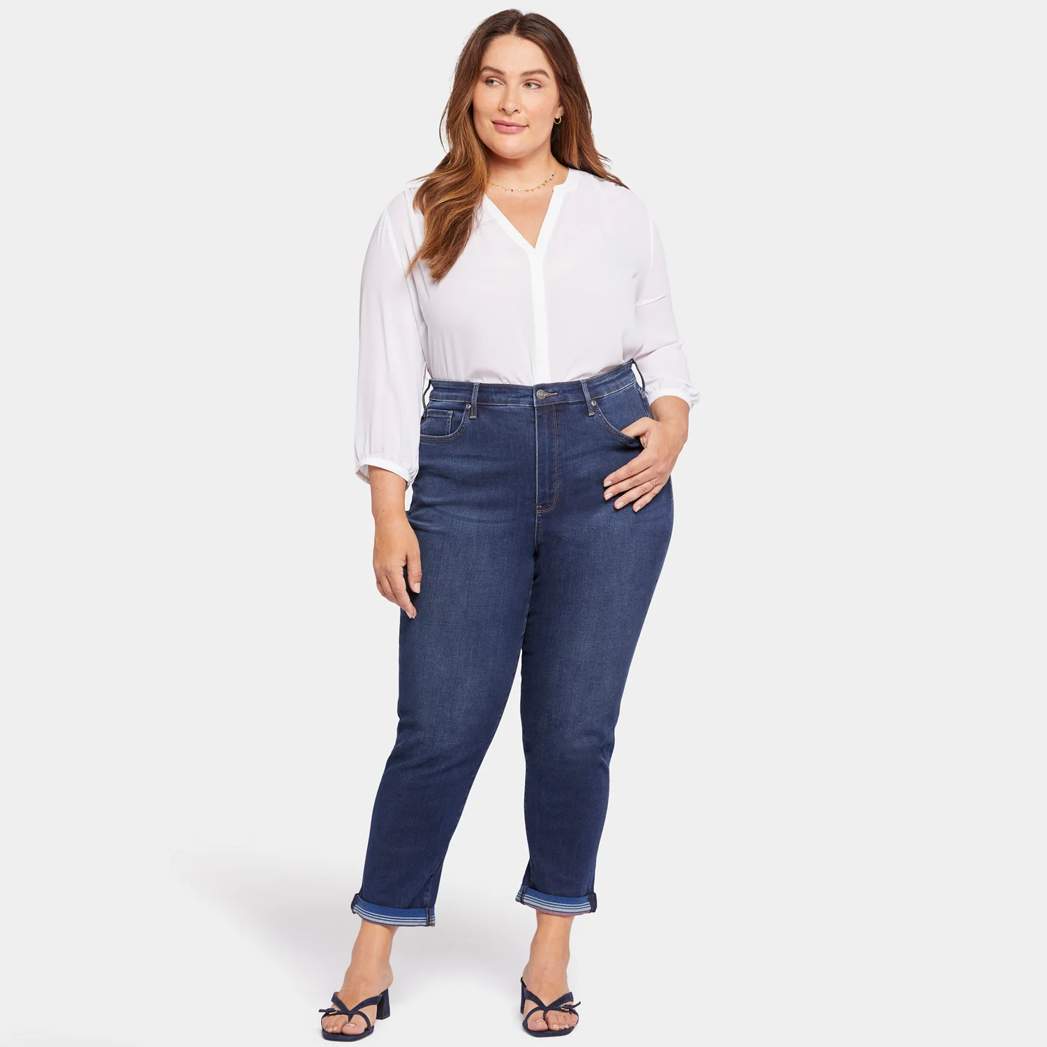 Margot Girlfriend Jeans In Plus Size - Blue Moon - Image 3