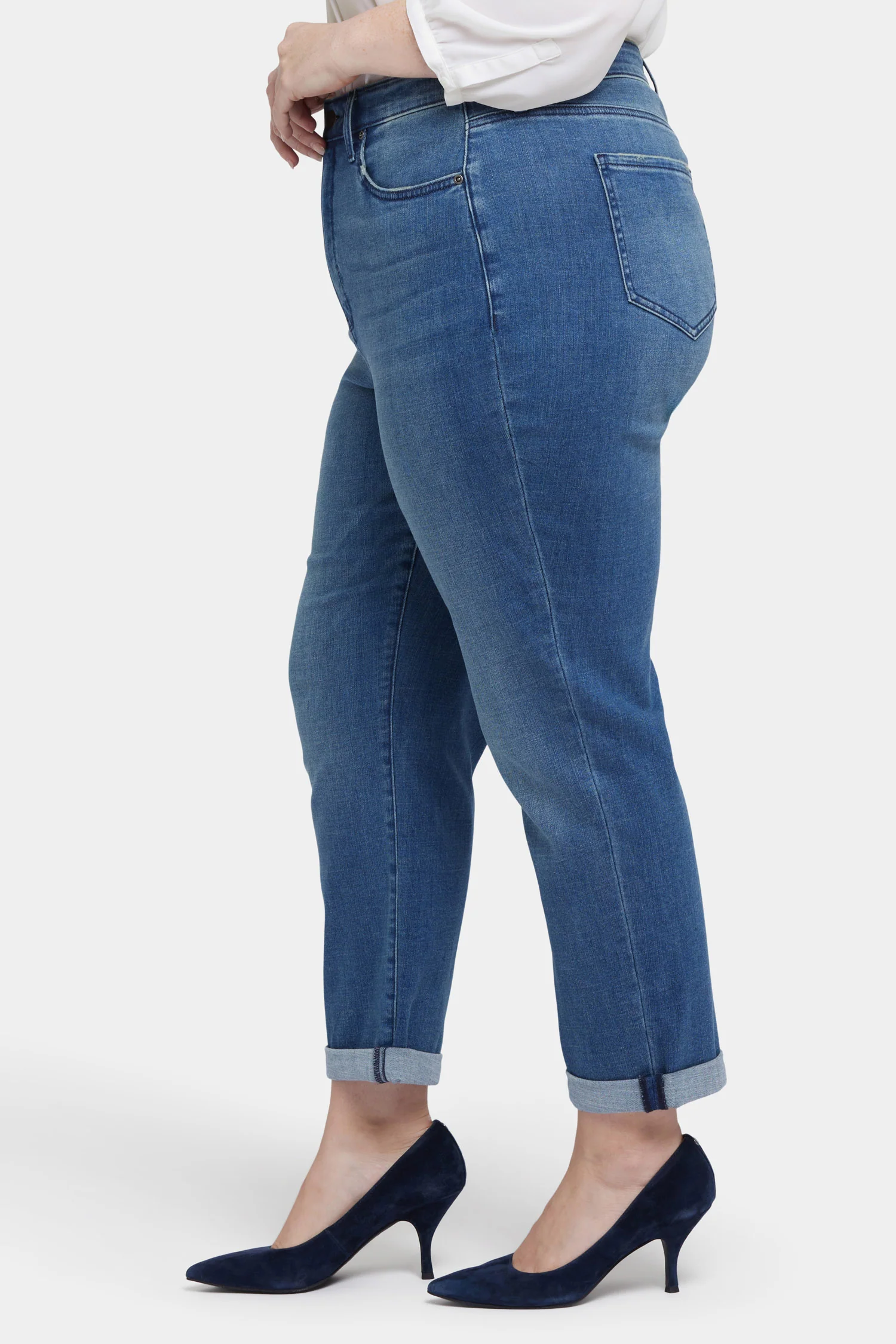 Margot Girlfriend Jeans In Plus Size - Cascade Wave - Image 3