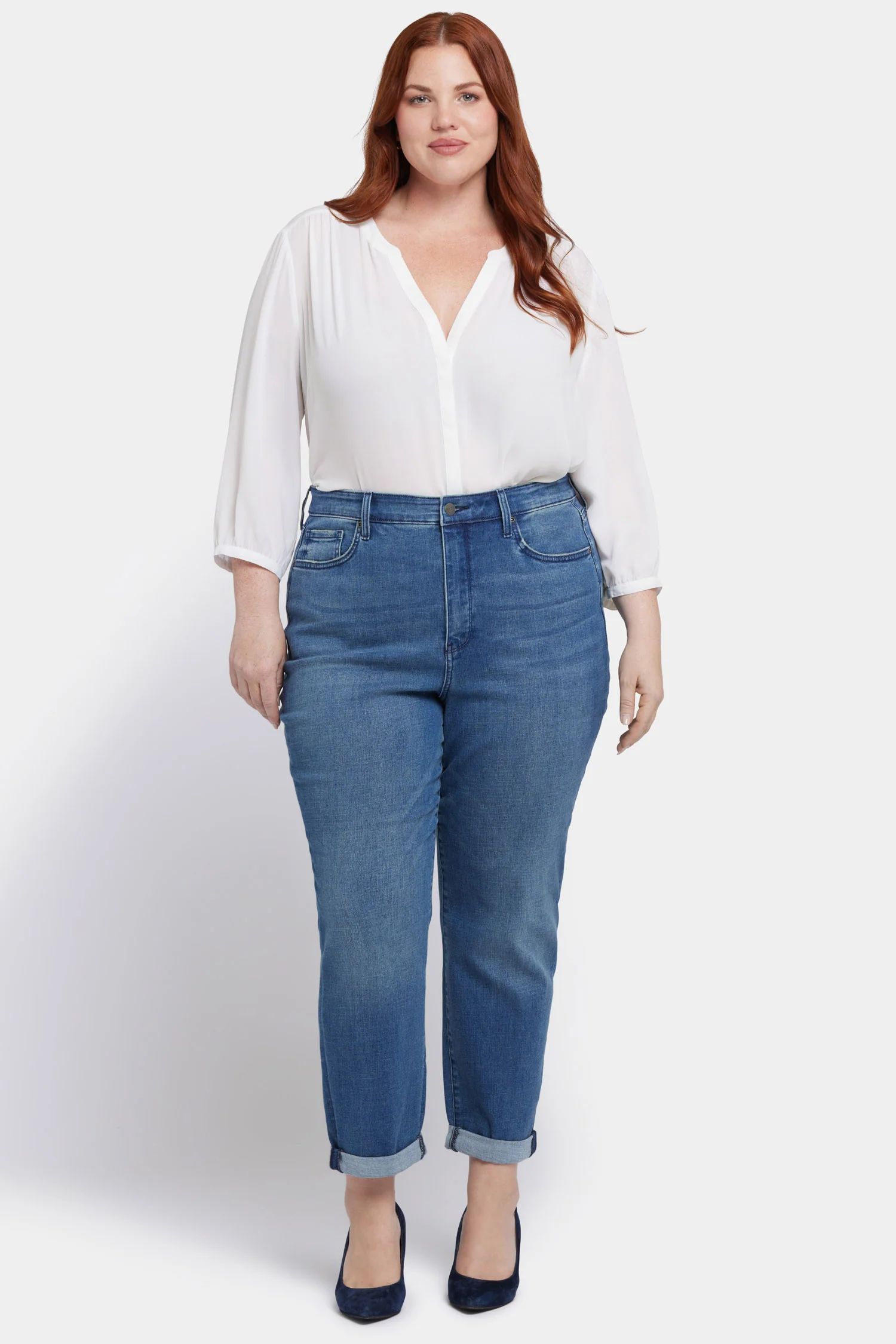 Margot Girlfriend Jeans In Plus Size - Cascade Wave - Image 4