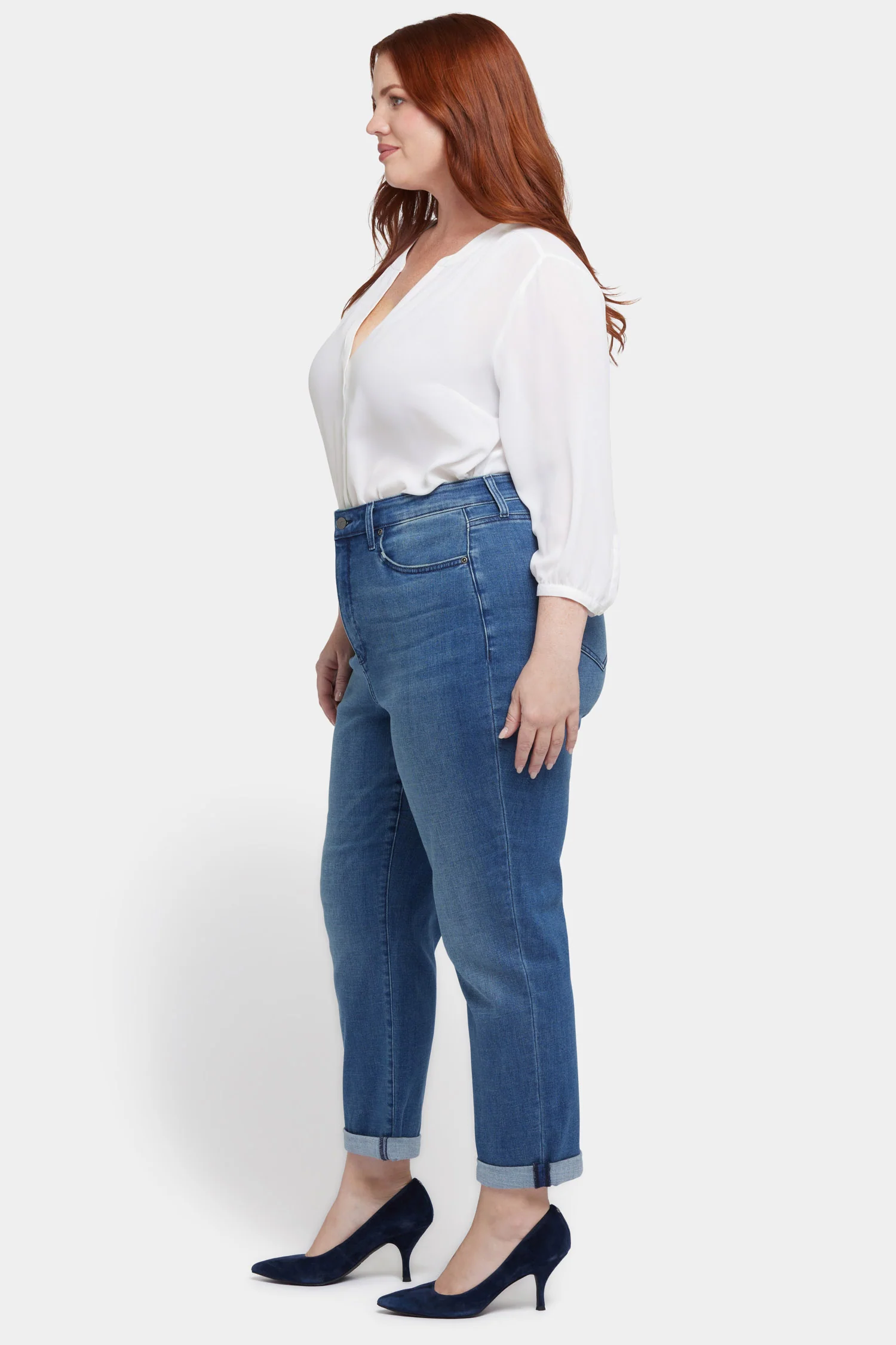 Margot Girlfriend Jeans In Plus Size - Cascade Wave - Image 5