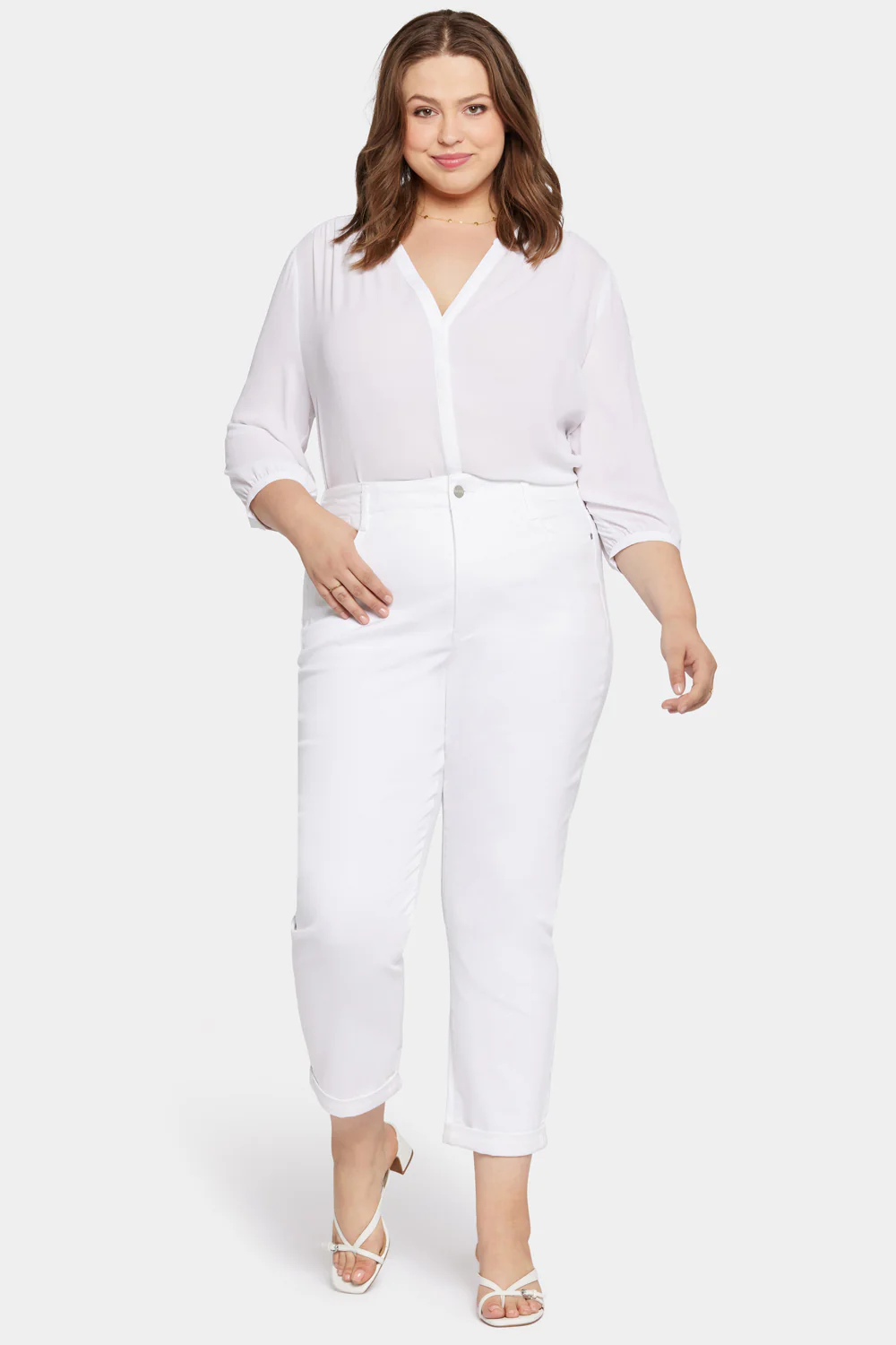 Margot Girlfriend Jeans In Plus Size - Optic White - Image 4