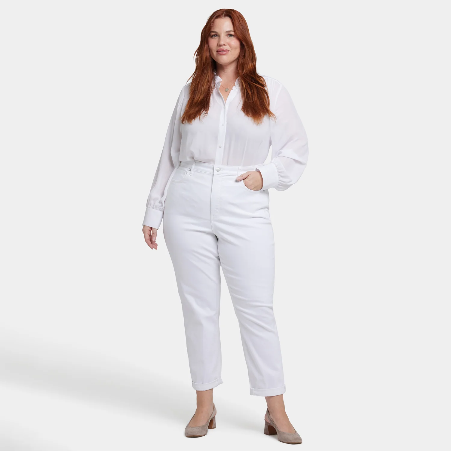Margot Girlfriend Jeans In Plus Size - Optic White - Image 6