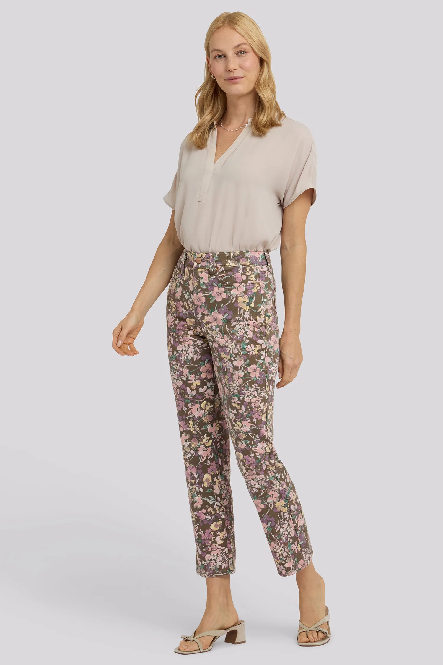 Marilyn Straight Ankle Jeans - Earth Blooms - Image 2