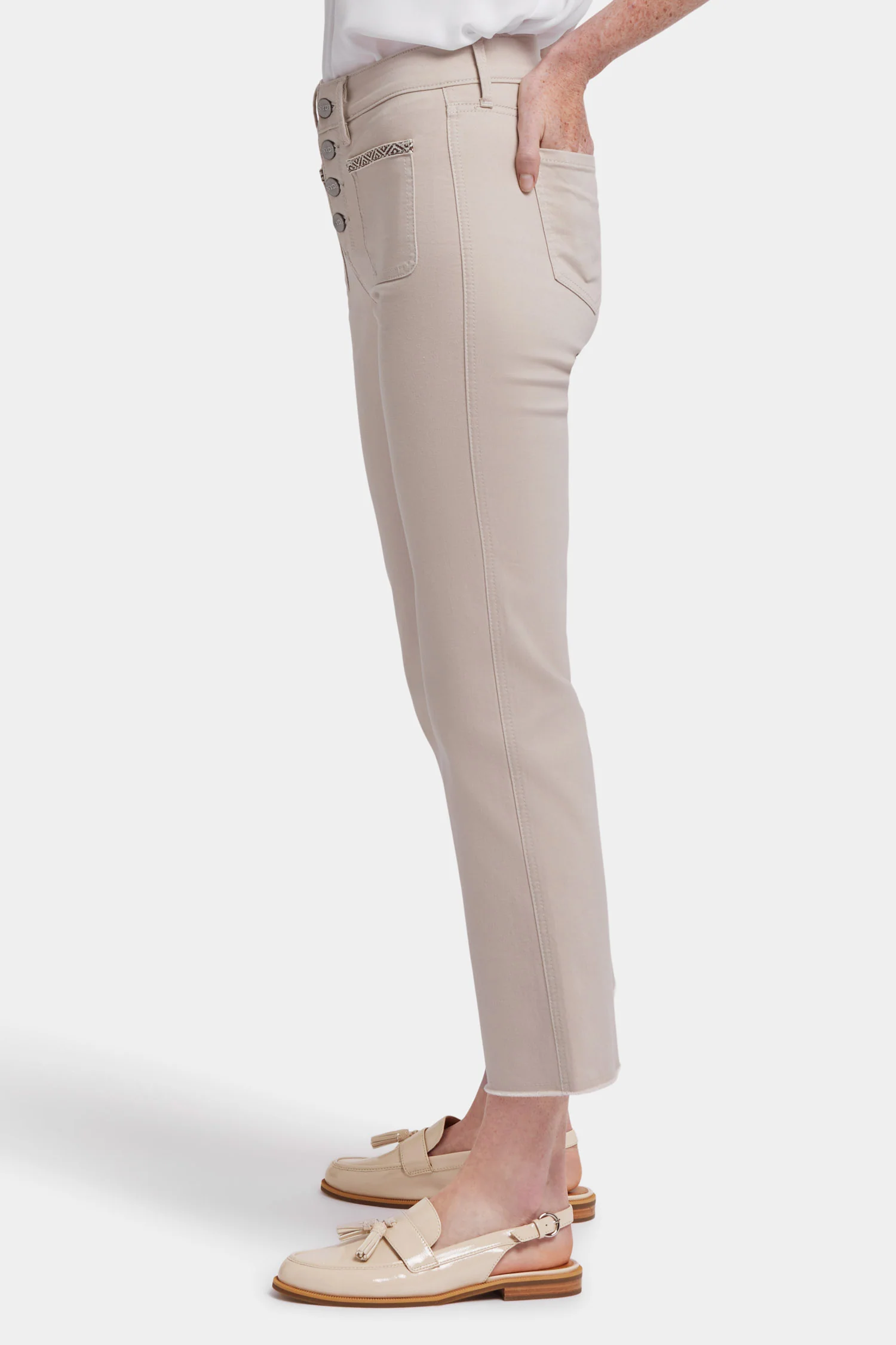 Marilyn Straight Ankle Jeans - Feather - Image 4