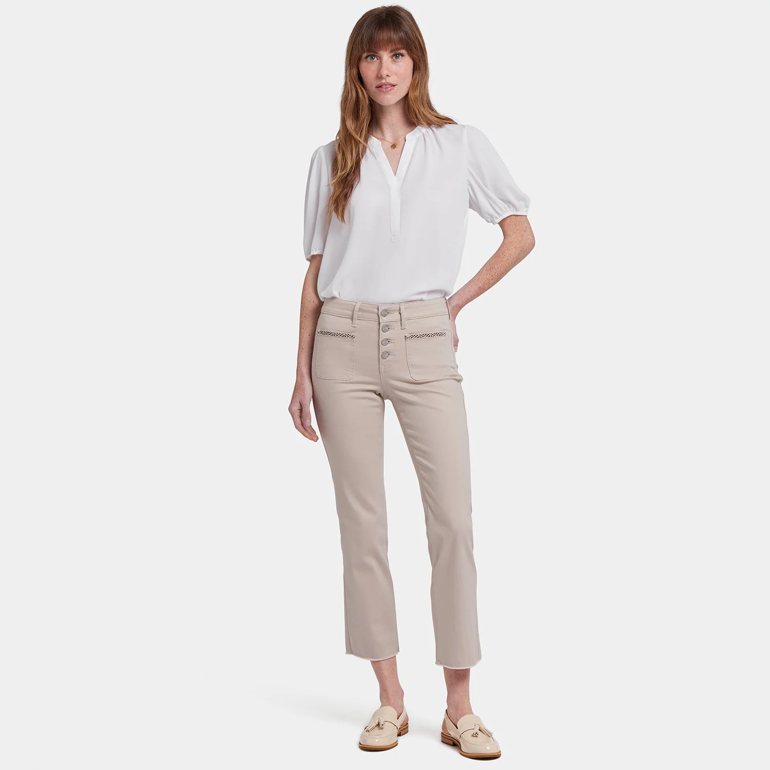 Marilyn Straight Ankle Jeans - Feather - Image 8