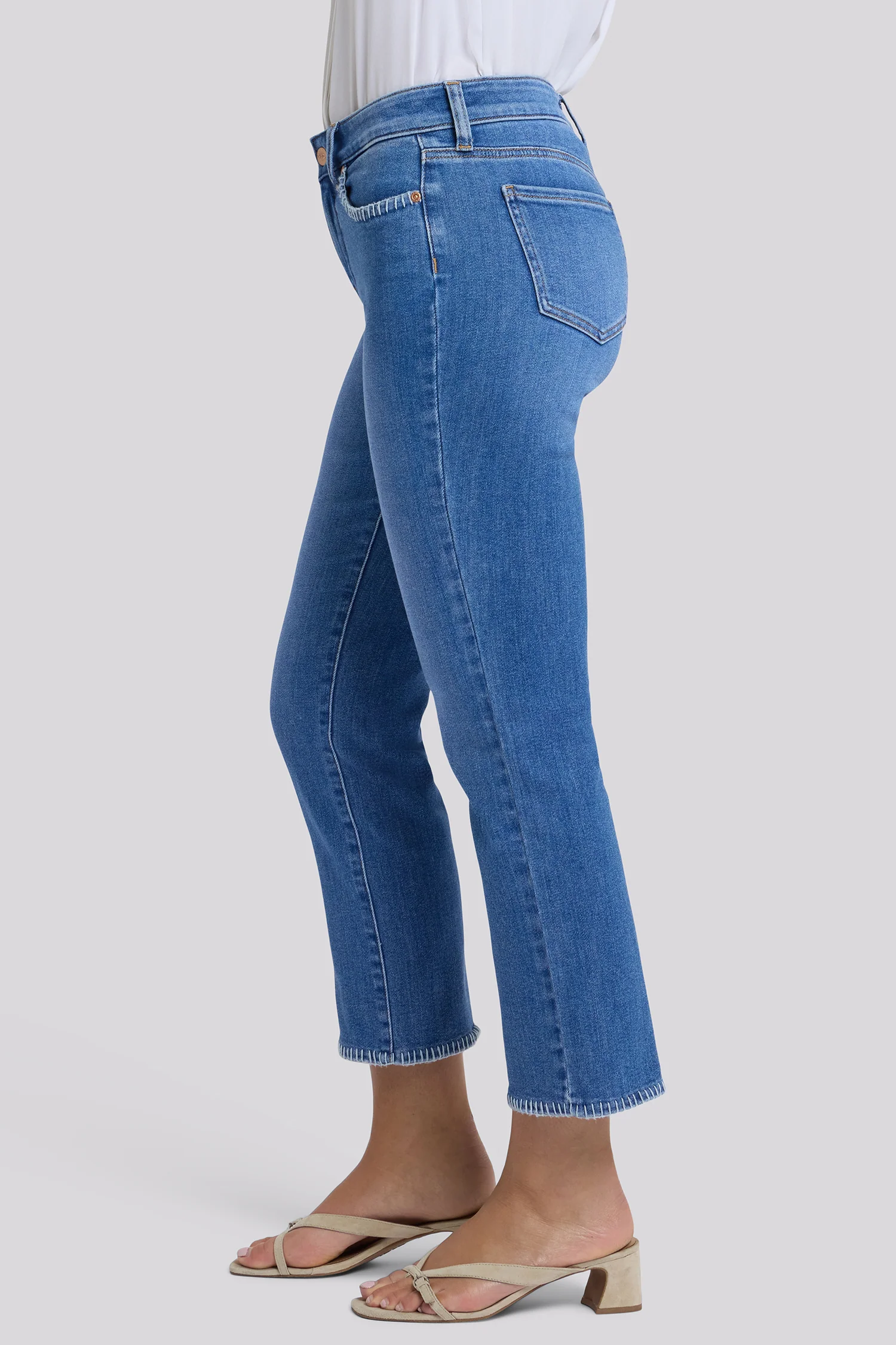 Marilyn Straight Ankle Jeans In Petite - Blue Paradise - Image 3