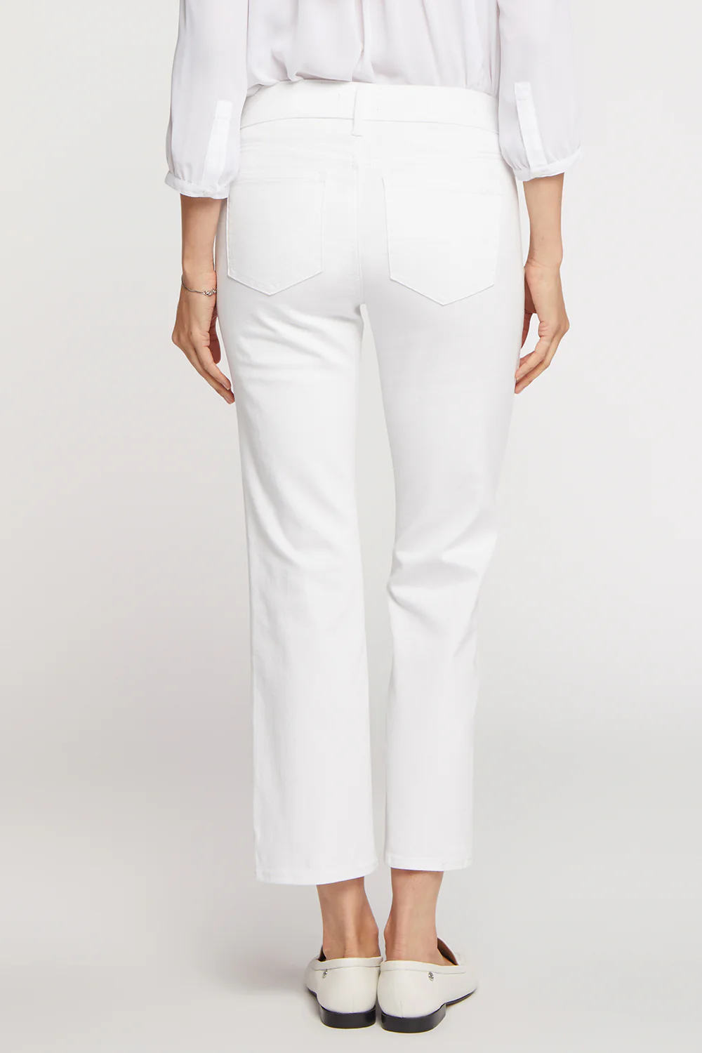 Marilyn Straight Ankle Jeans In Petite - Optic White - Image 2